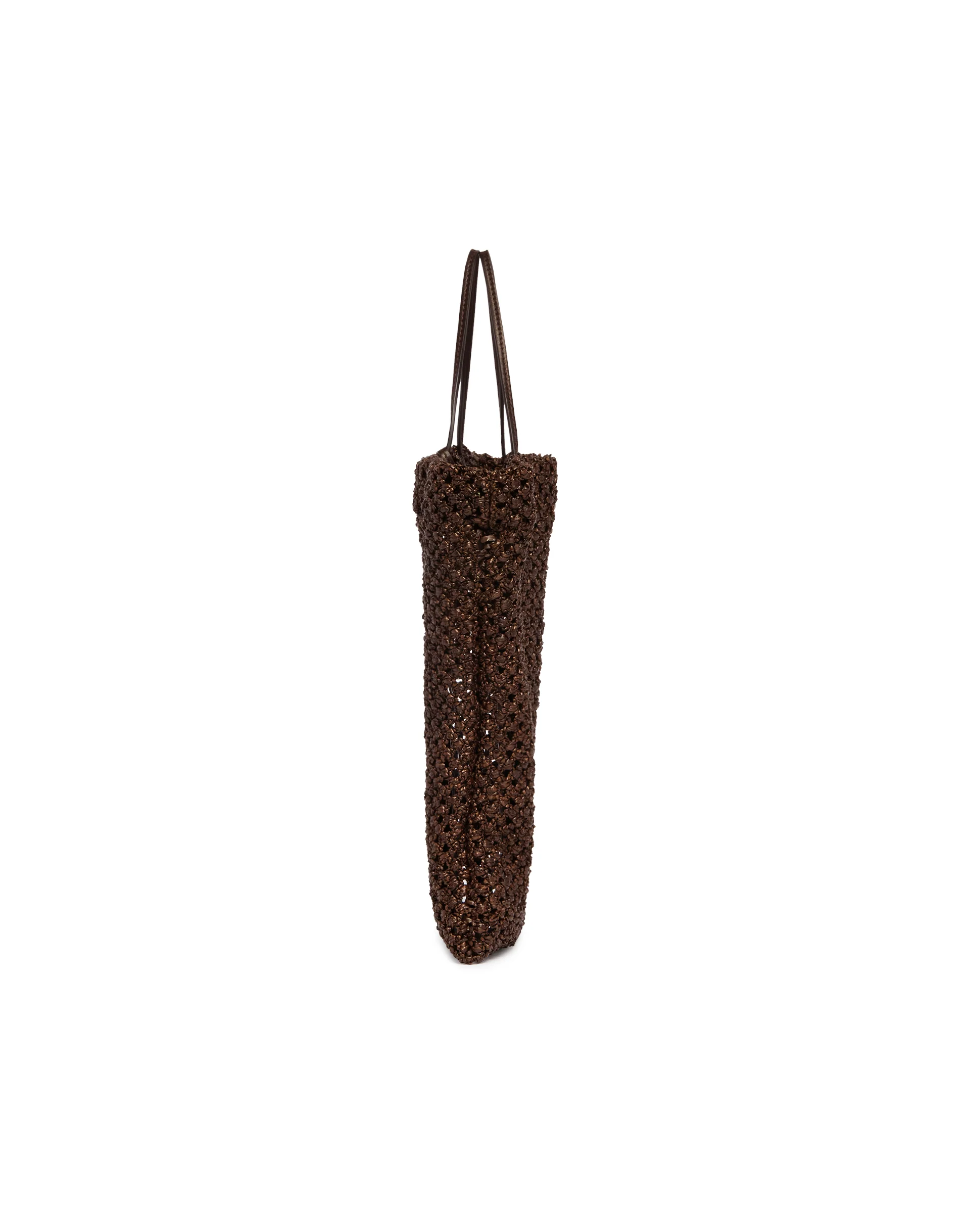 Borsa Intrecciata In Rafia Marrone - Image 7