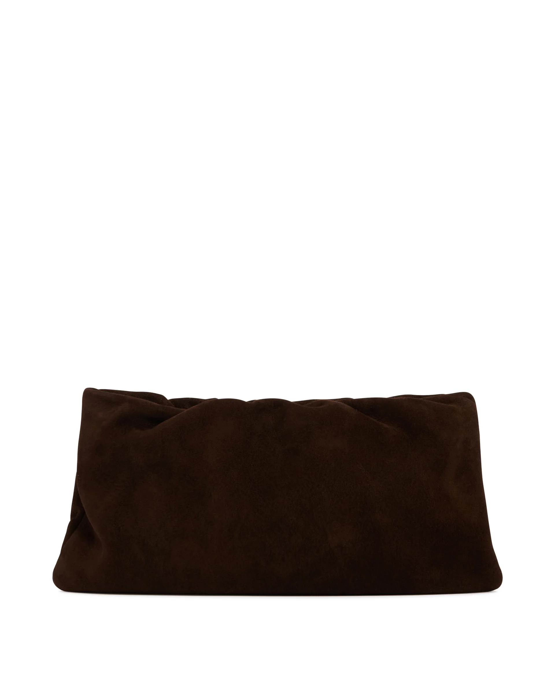 Clutch XL Bourse In Suede Marrone