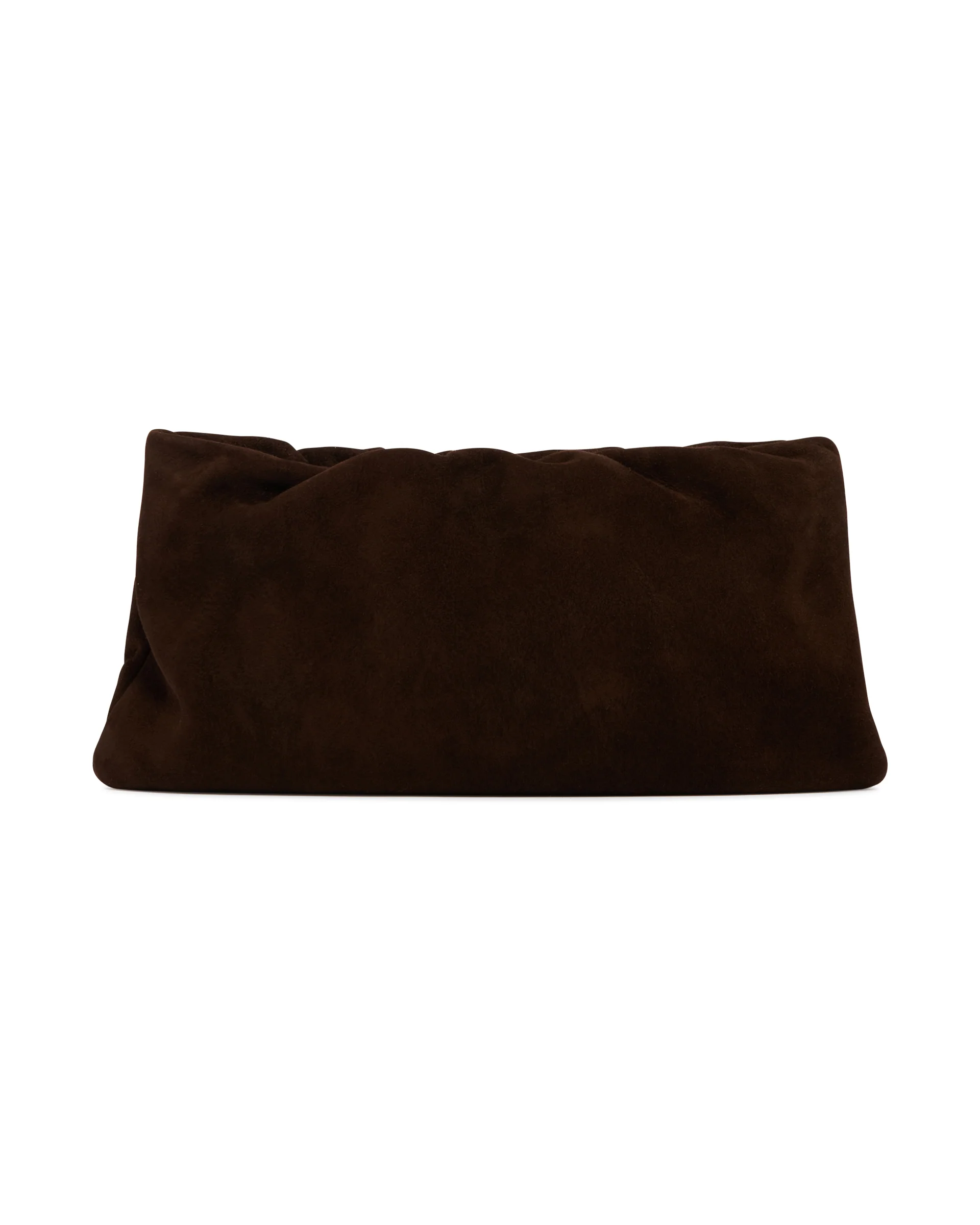 Clutch XL Bourse In Suede Marrone - Image 2