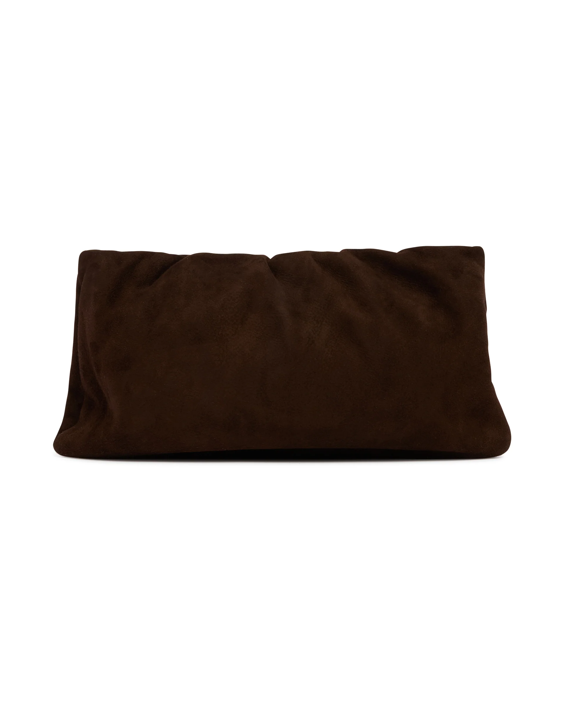 Clutch XL Bourse In Suede Marrone - Image 6
