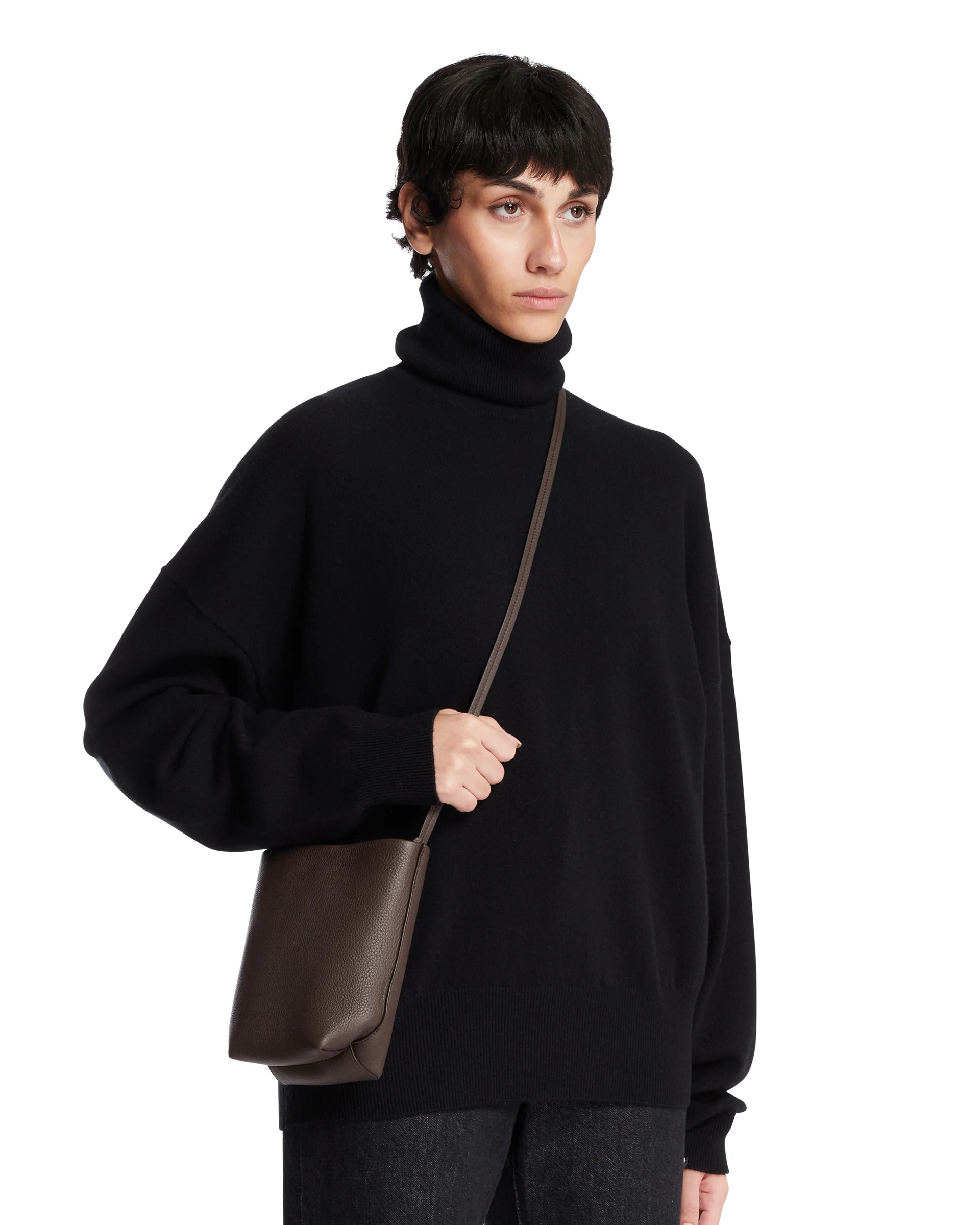 Borsa A Tracolla In Pelle Marrone Scuro - Image 3