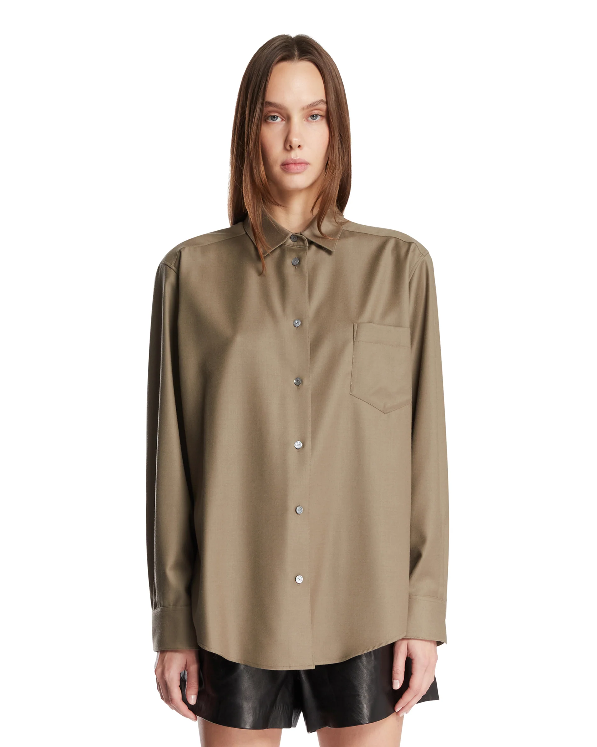 Camicia Pino In Lana Verde