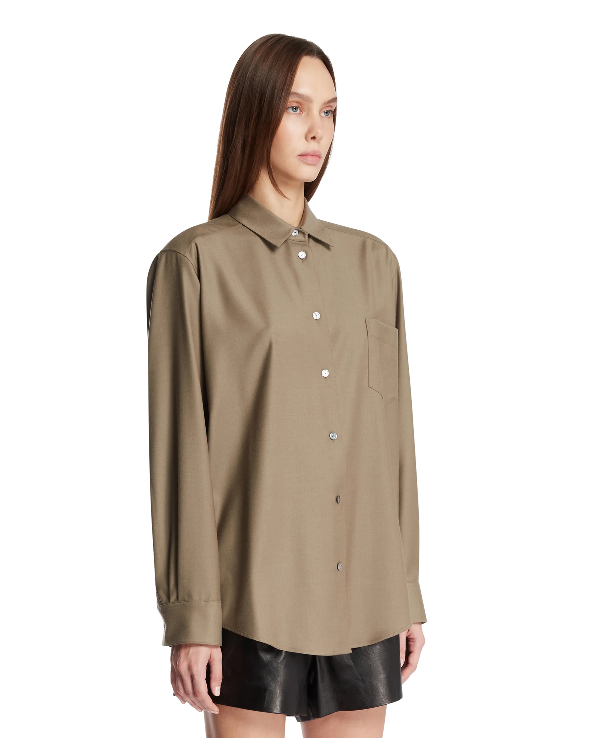 Camicia Pino In Lana Verde - Image 2