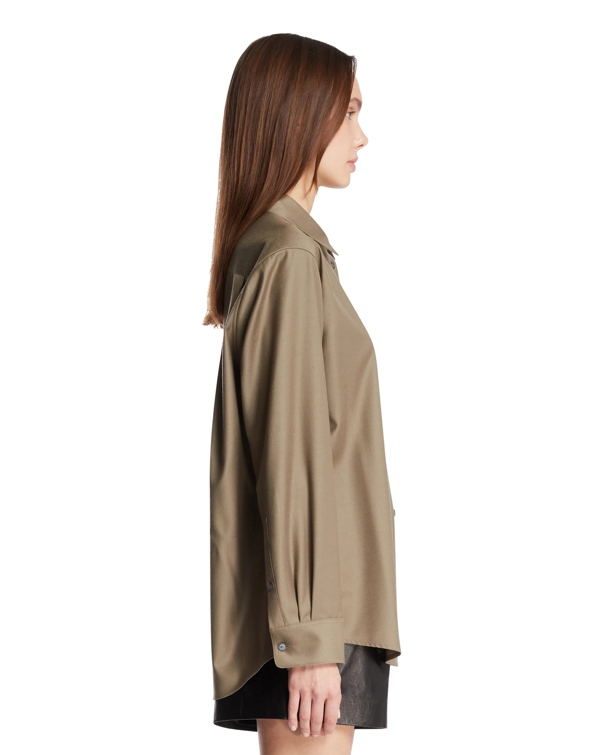 Camicia Pino In Lana Verde - Image 4