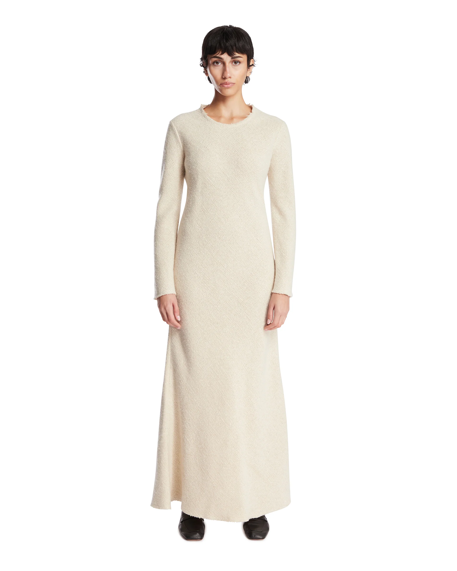 Abito In Cashmere E Seta Bianco