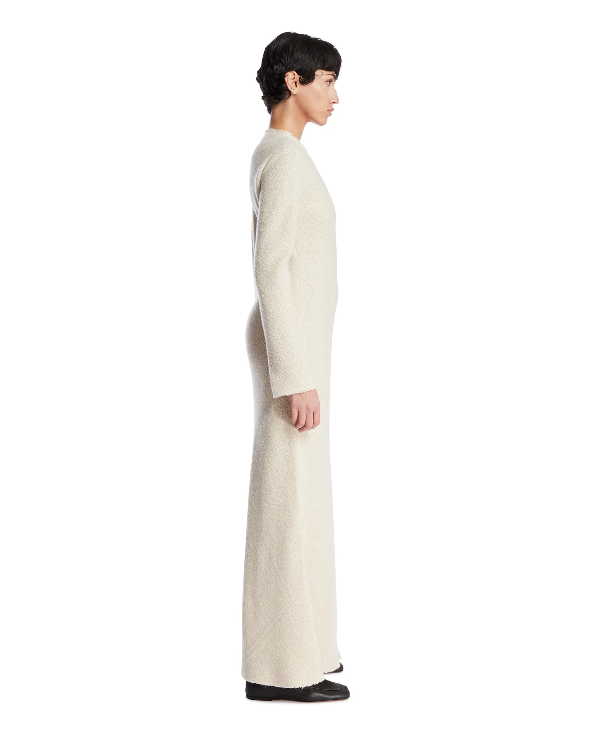Abito In Cashmere E Seta Bianco - Image 4