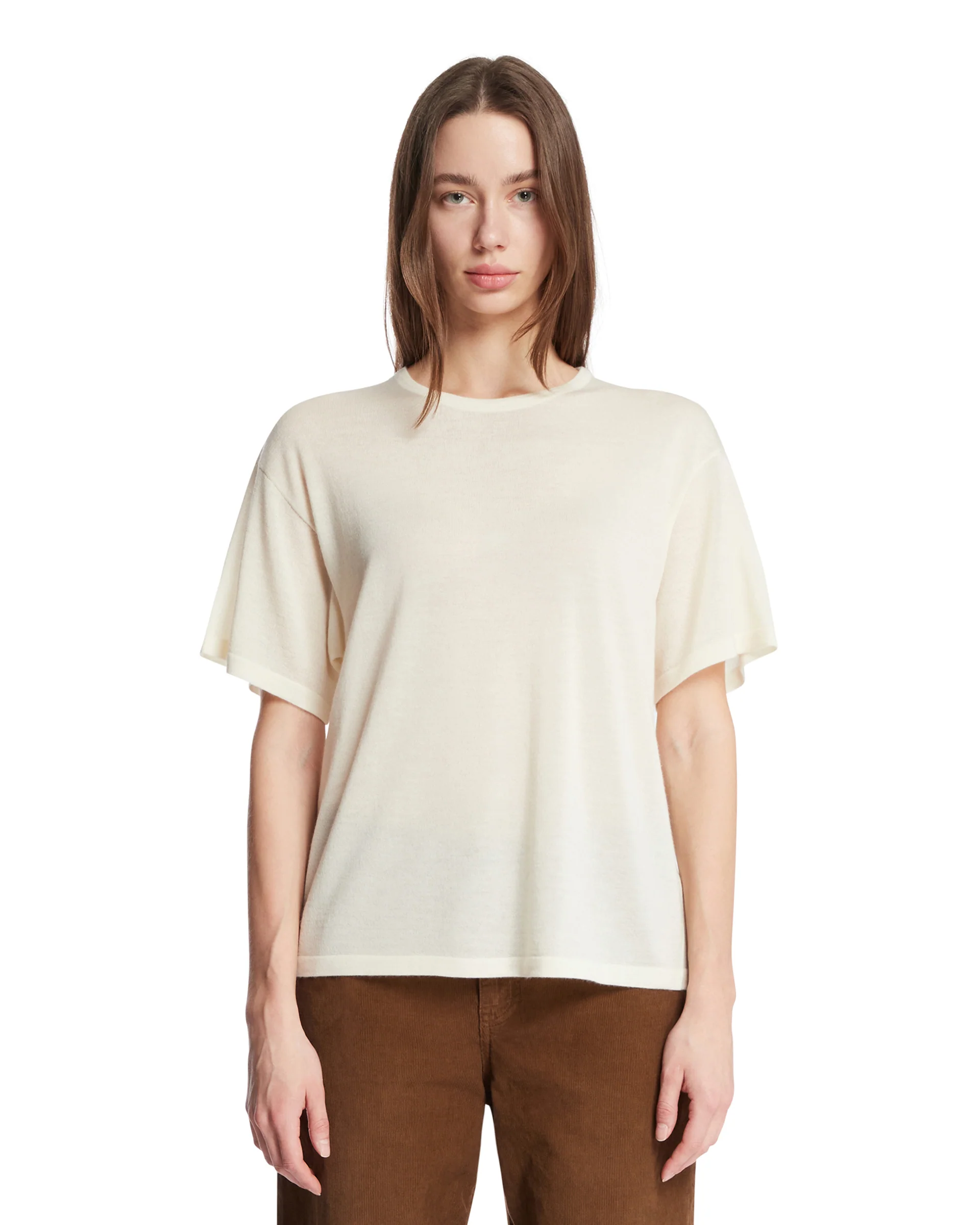 T-Shirt In Cashmere Bianca
