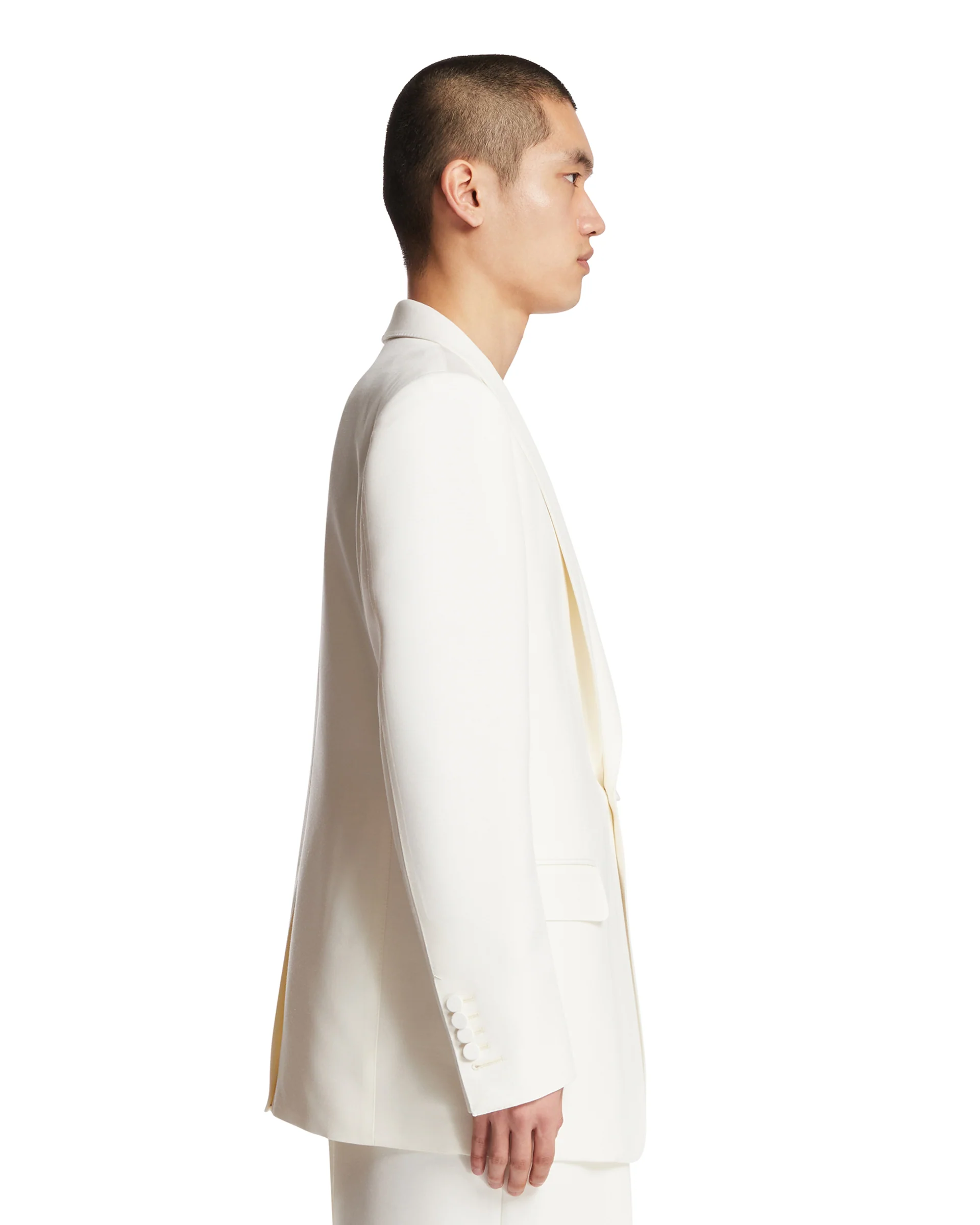 Blazer Con Revers A Scialle Bianco - Image 4