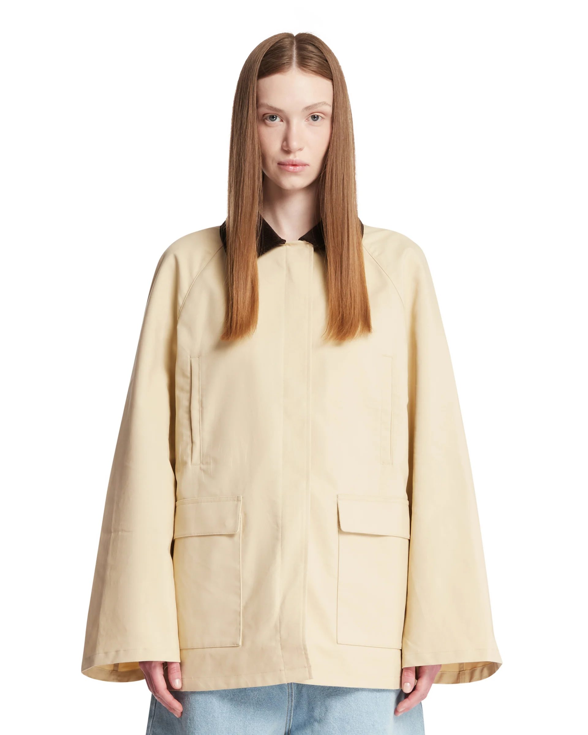 Giacca Country In Cotone Beige