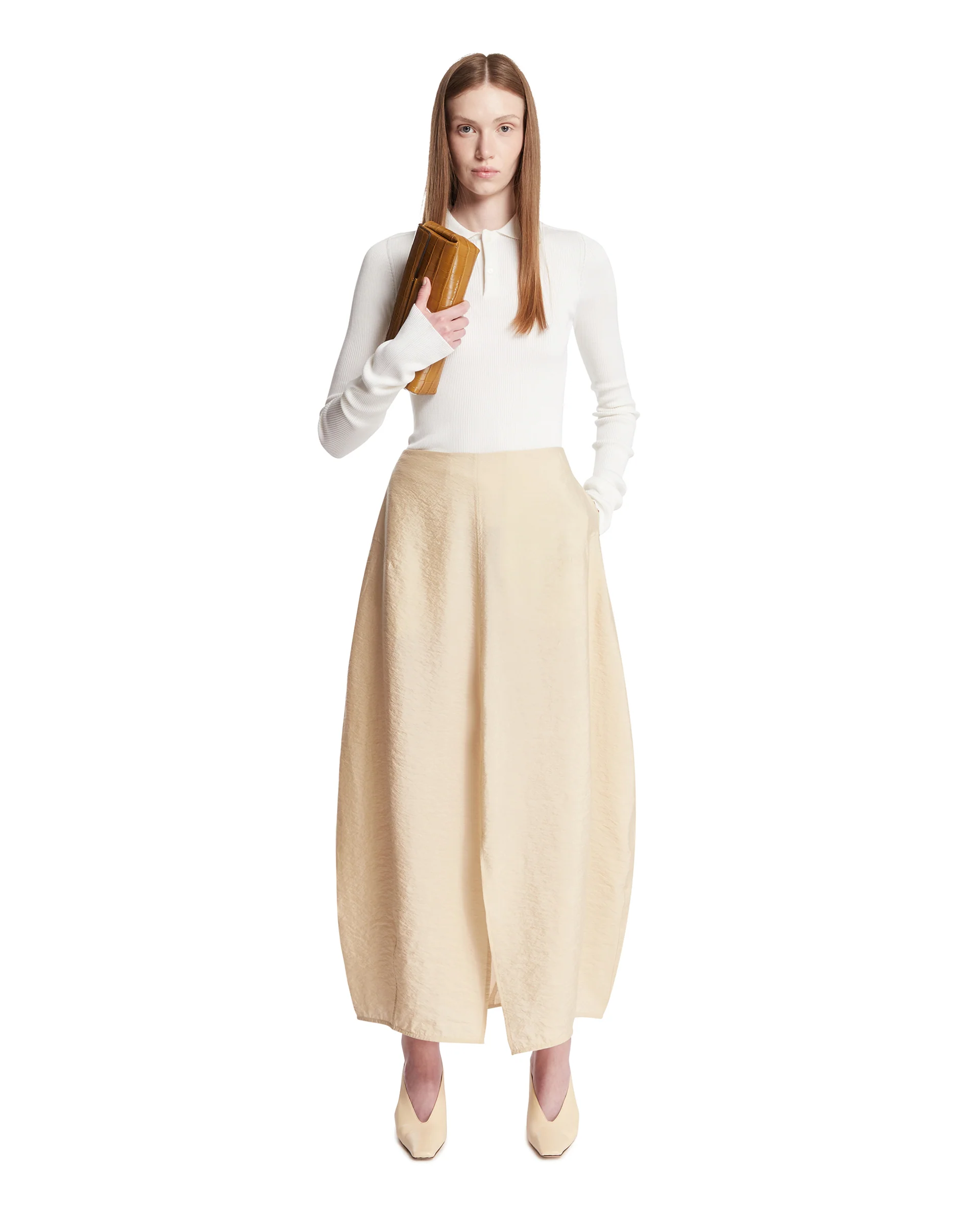 Gonna Parachute In Seta Beige - Image 3