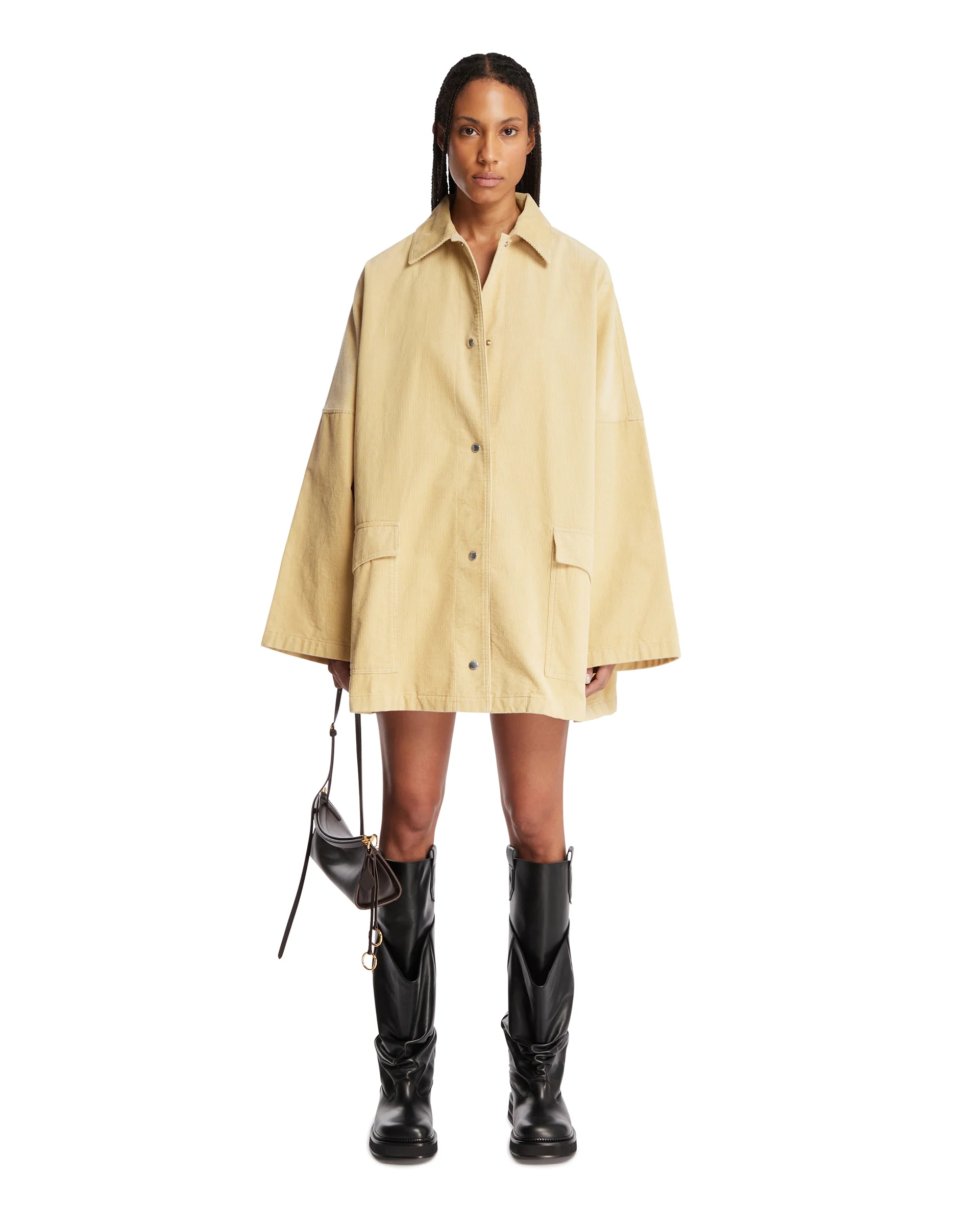 Giacca A Costine In Cotone Beige - Image 3