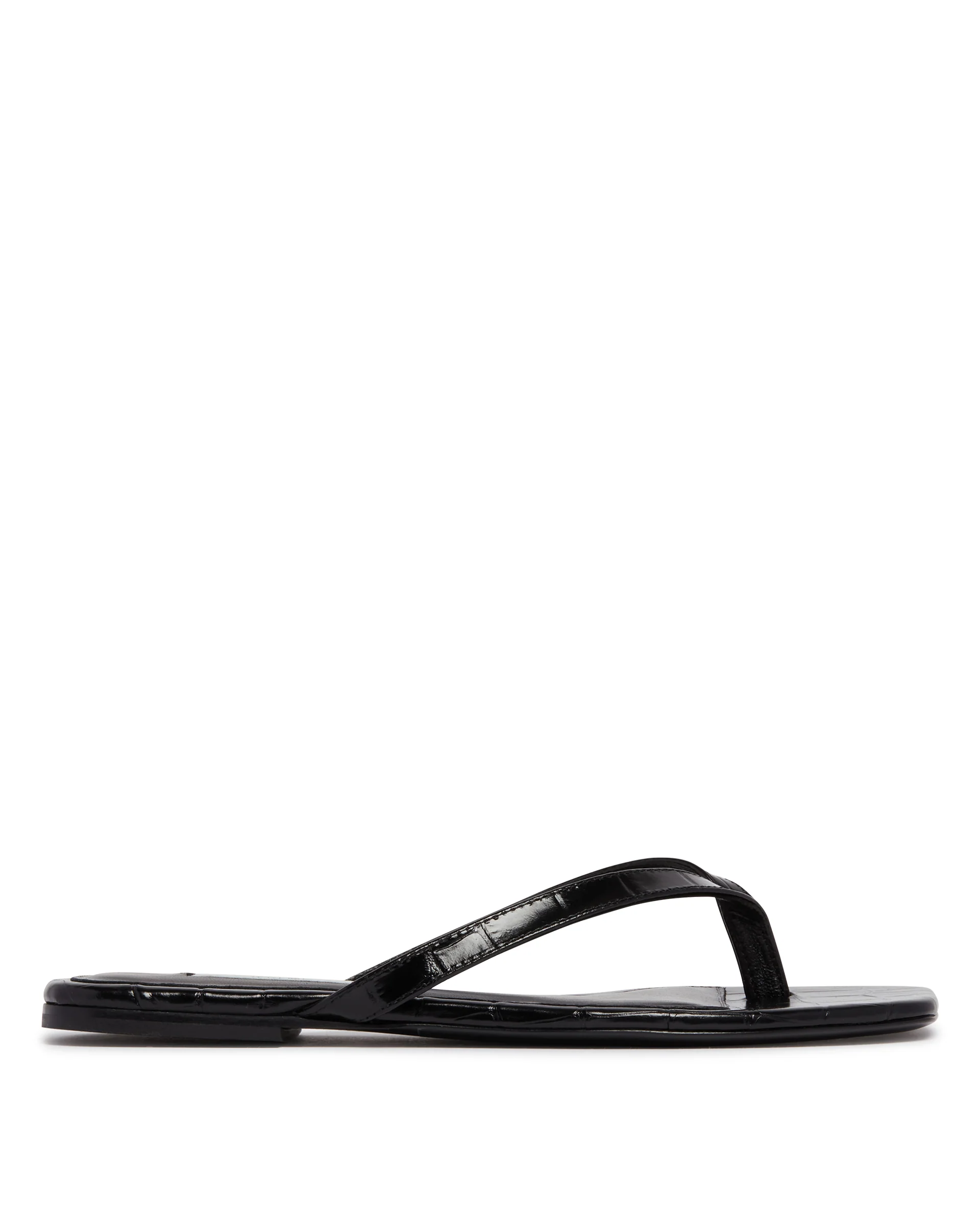 Sandali Infradito In Pelle Neri