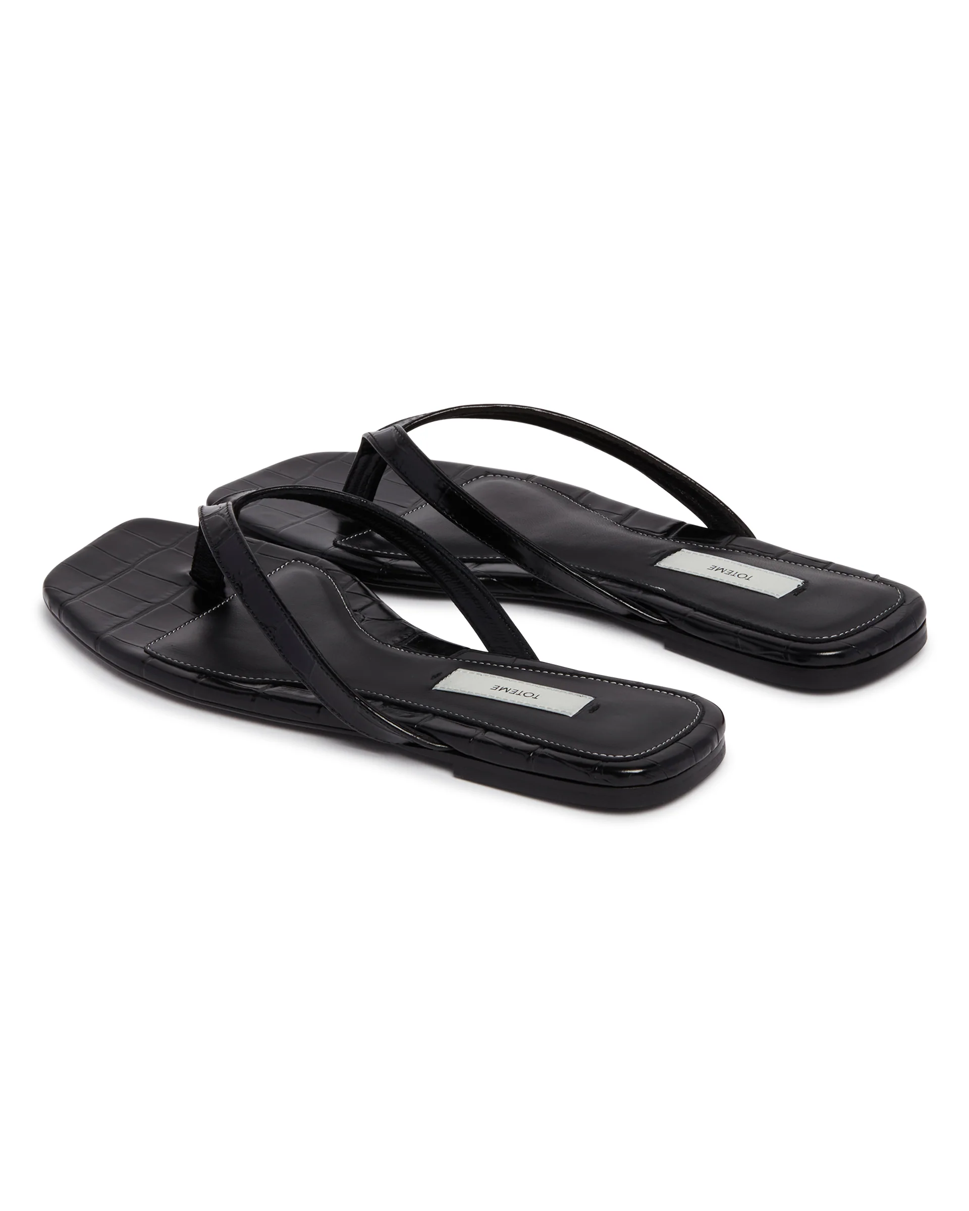 Sandali Infradito In Pelle Neri - Image 5