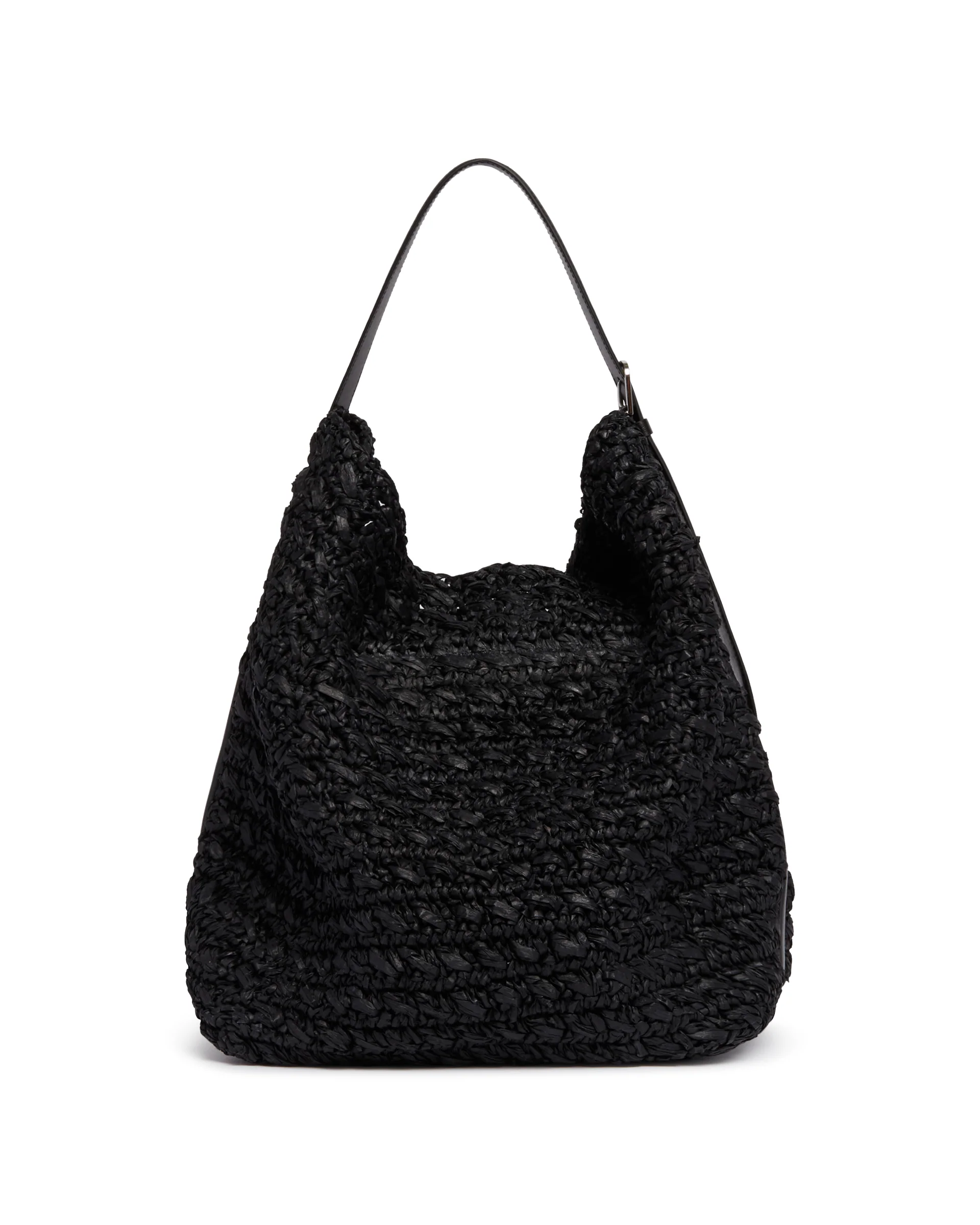 Borsa Belted Tote In Rafia Nera - Image 6