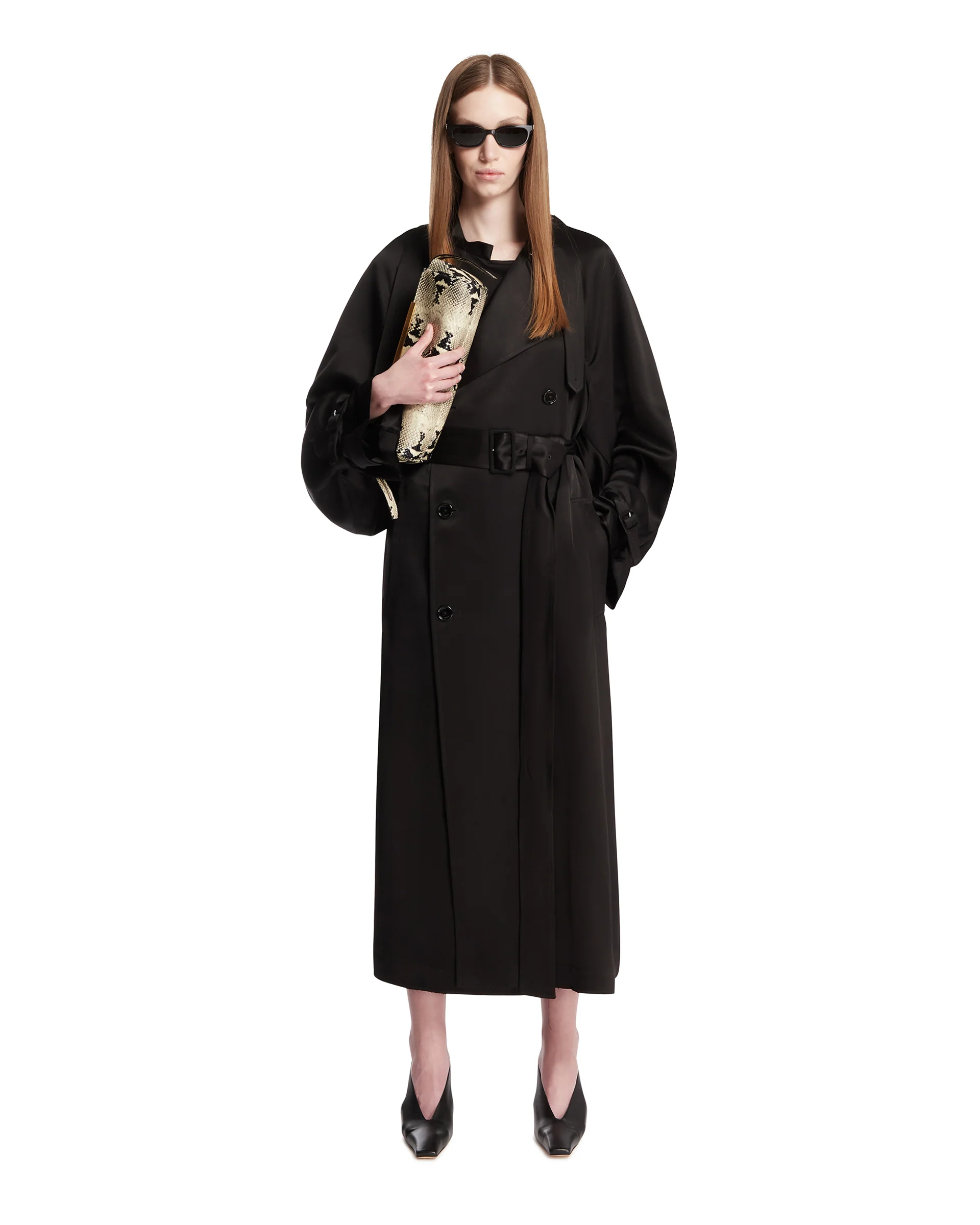 Trench In Satin Nero - Image 3