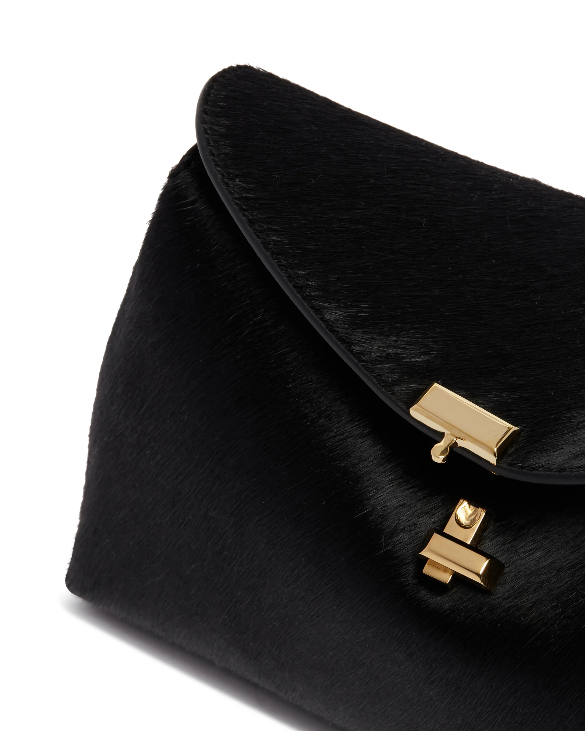 Borsa T-Lock Clutch In Cavallino Nera - Image 4