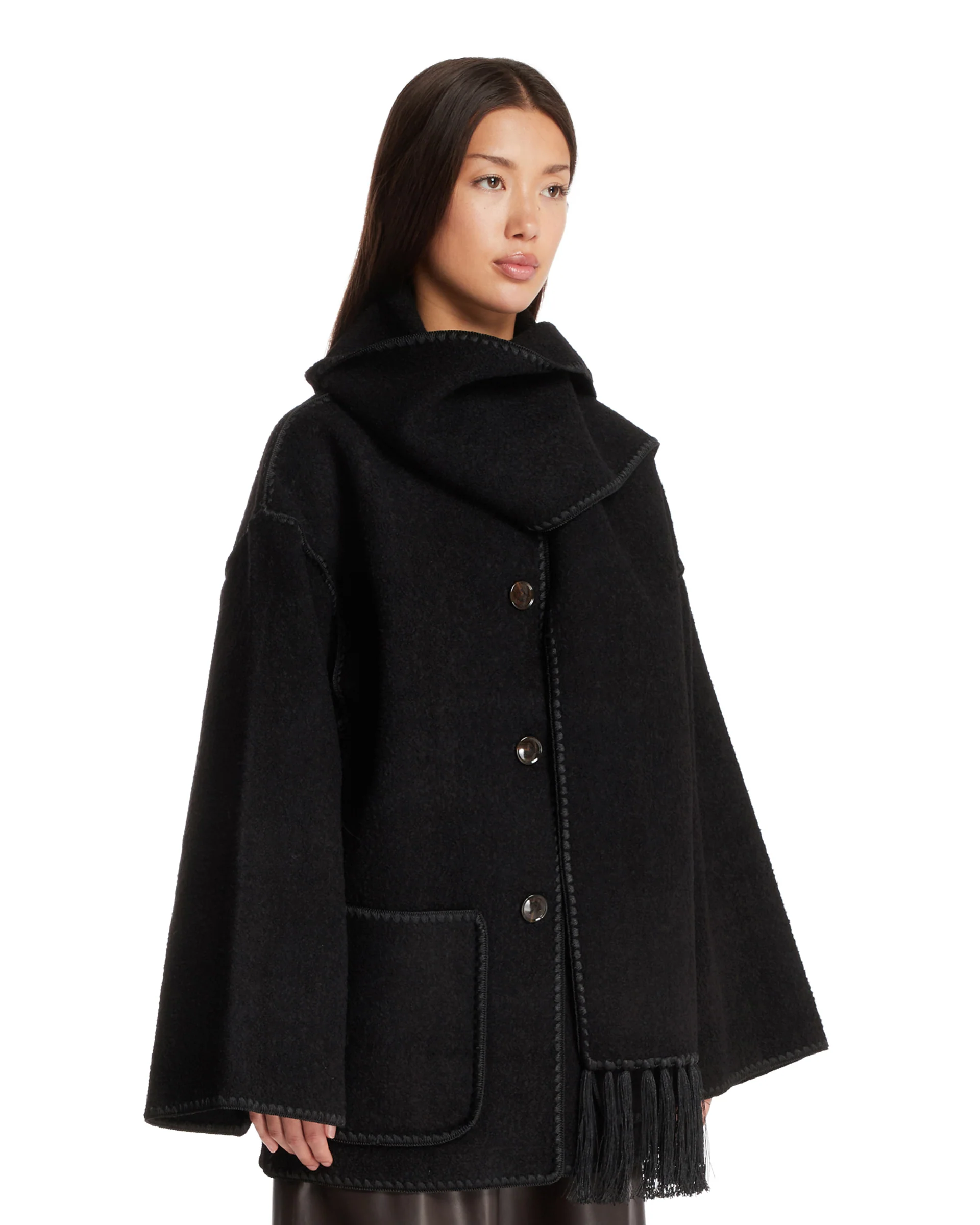 Scarf Jacket In Lana Nera - Image 2