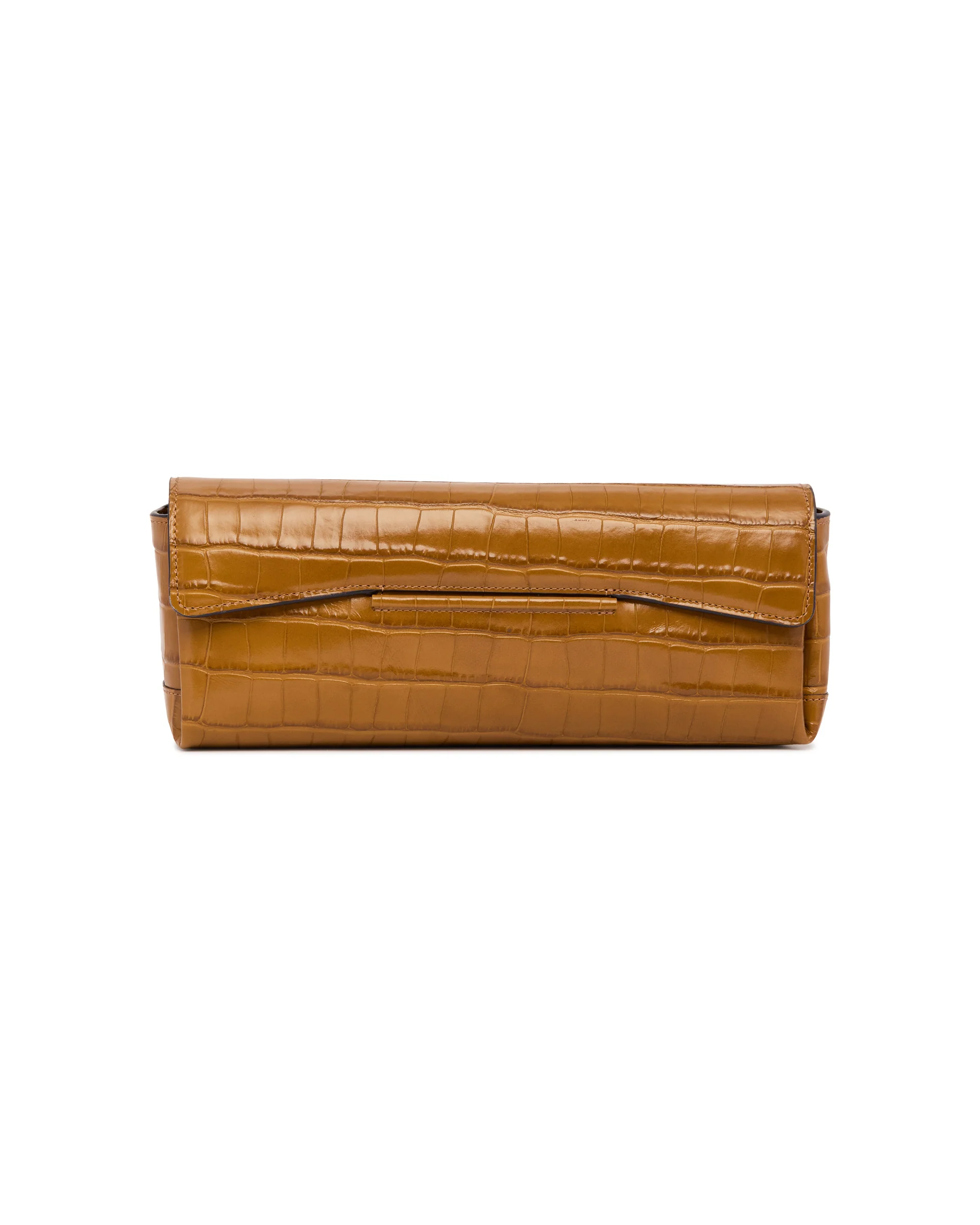 Clutch In Pelle Stampa Cocco Marrone - Image 2