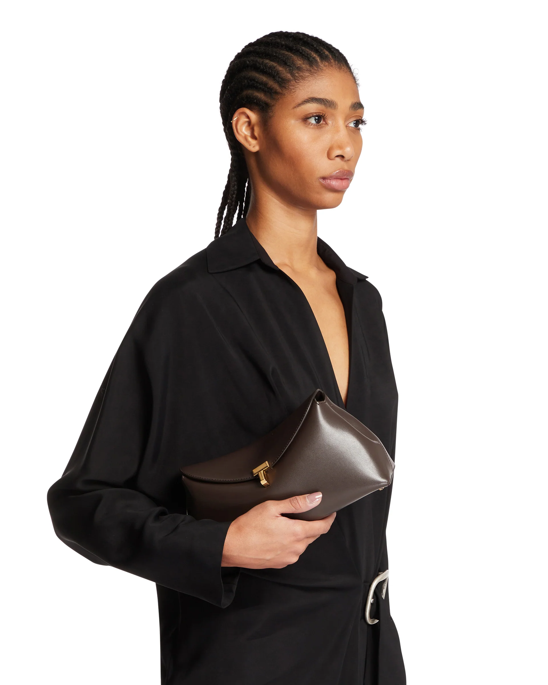 Borsa T-Lock Clutch Marrone - Image 3
