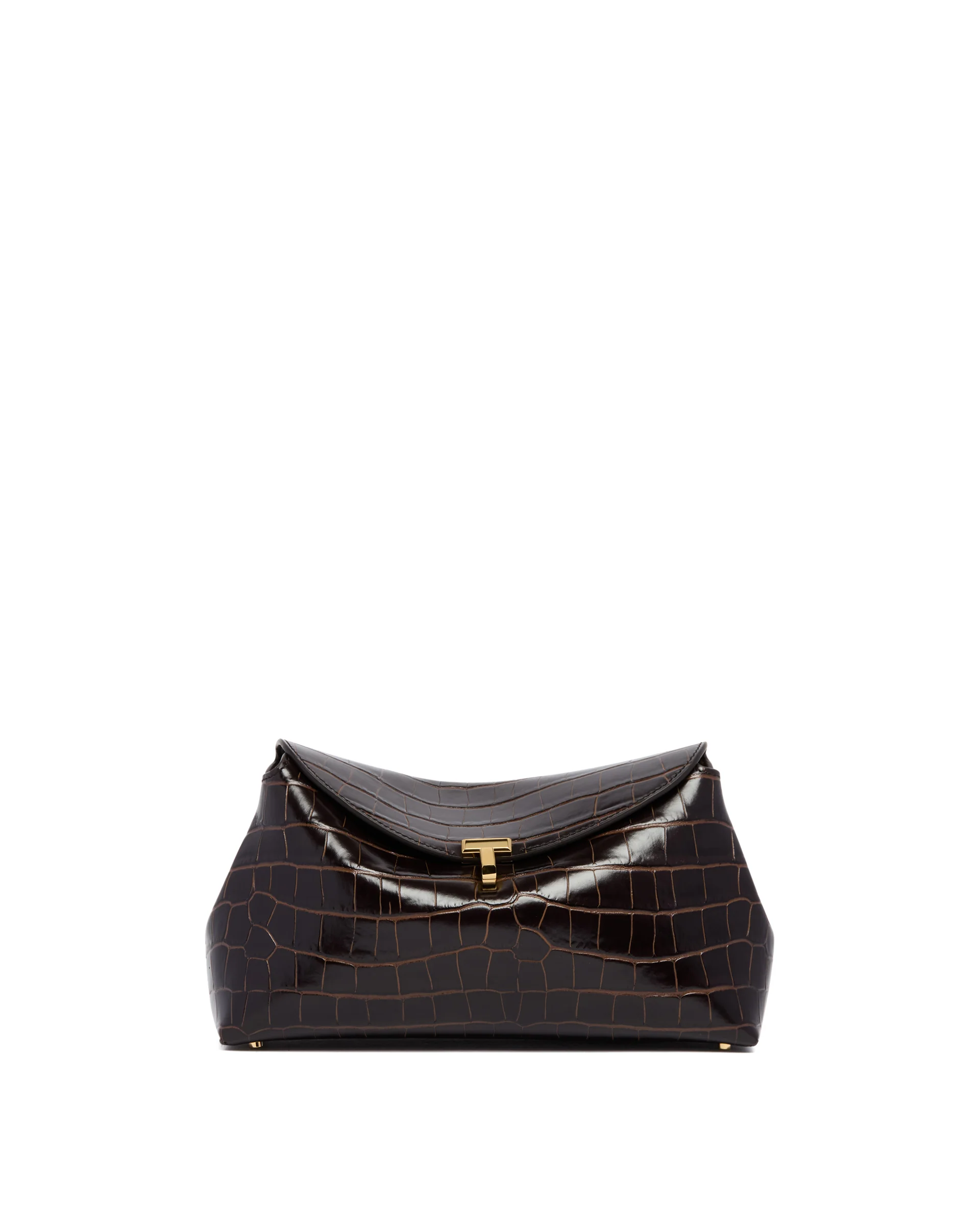 Borsa T-Lock In Pelle Marrone