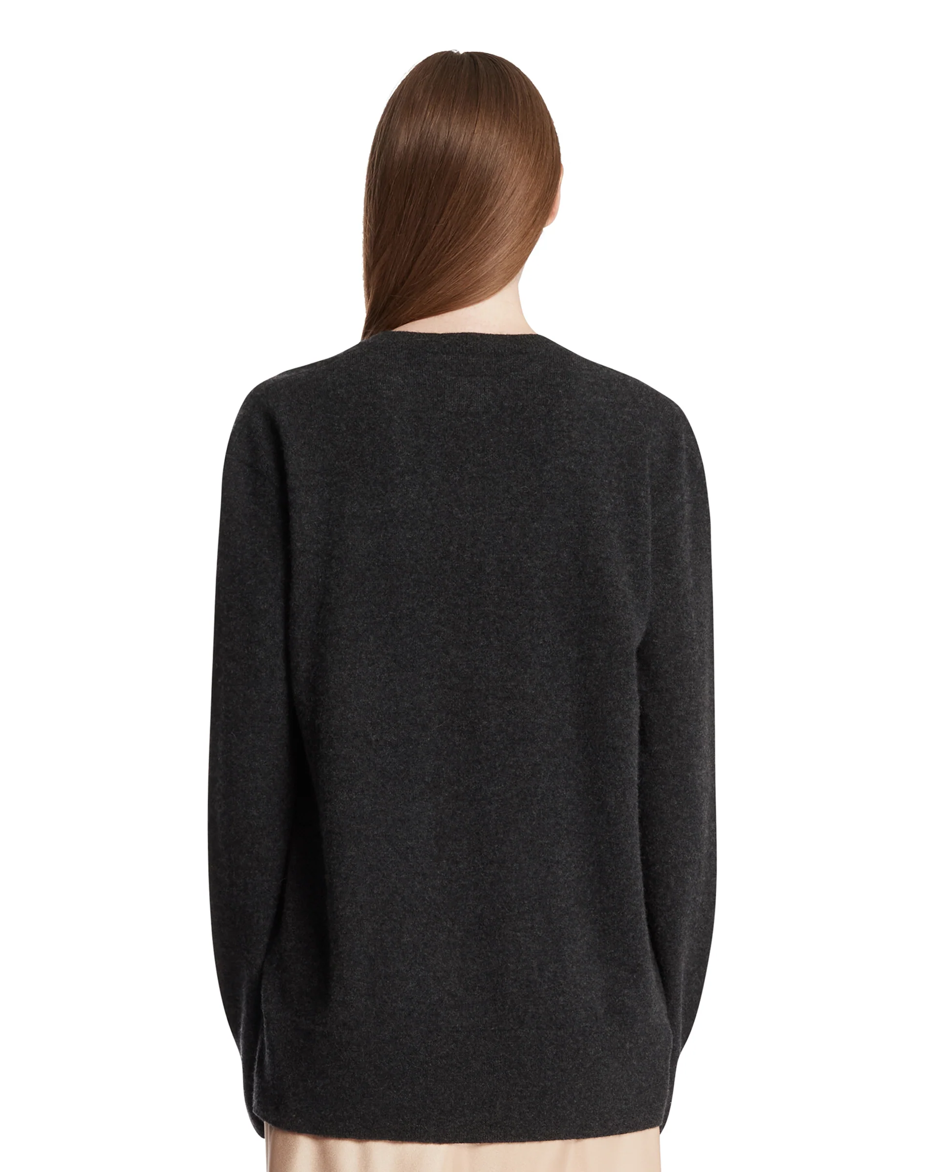 Maglione Con Scollo A V Grigio - Image 5