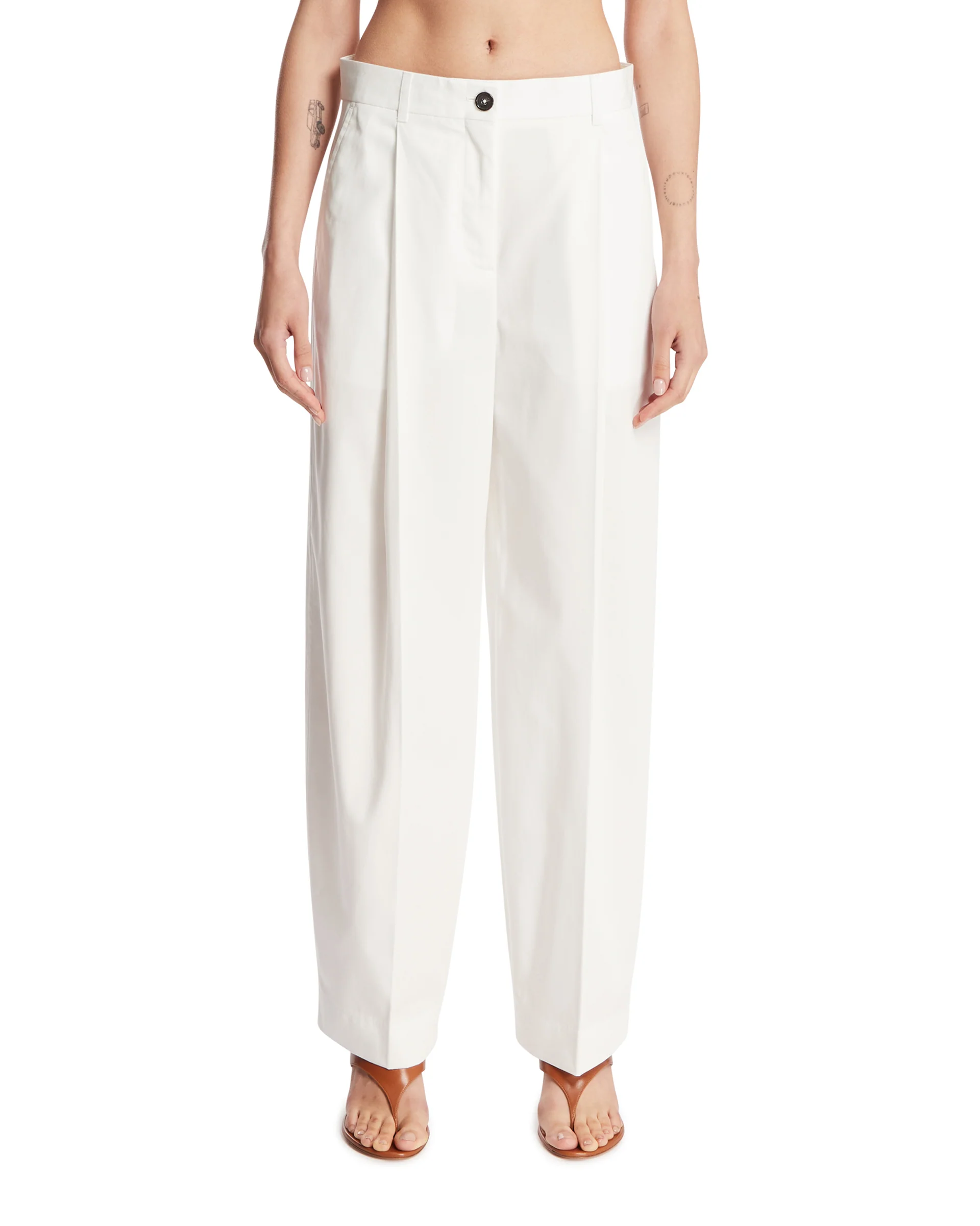 Pantaloni In Cotone Bianchi
