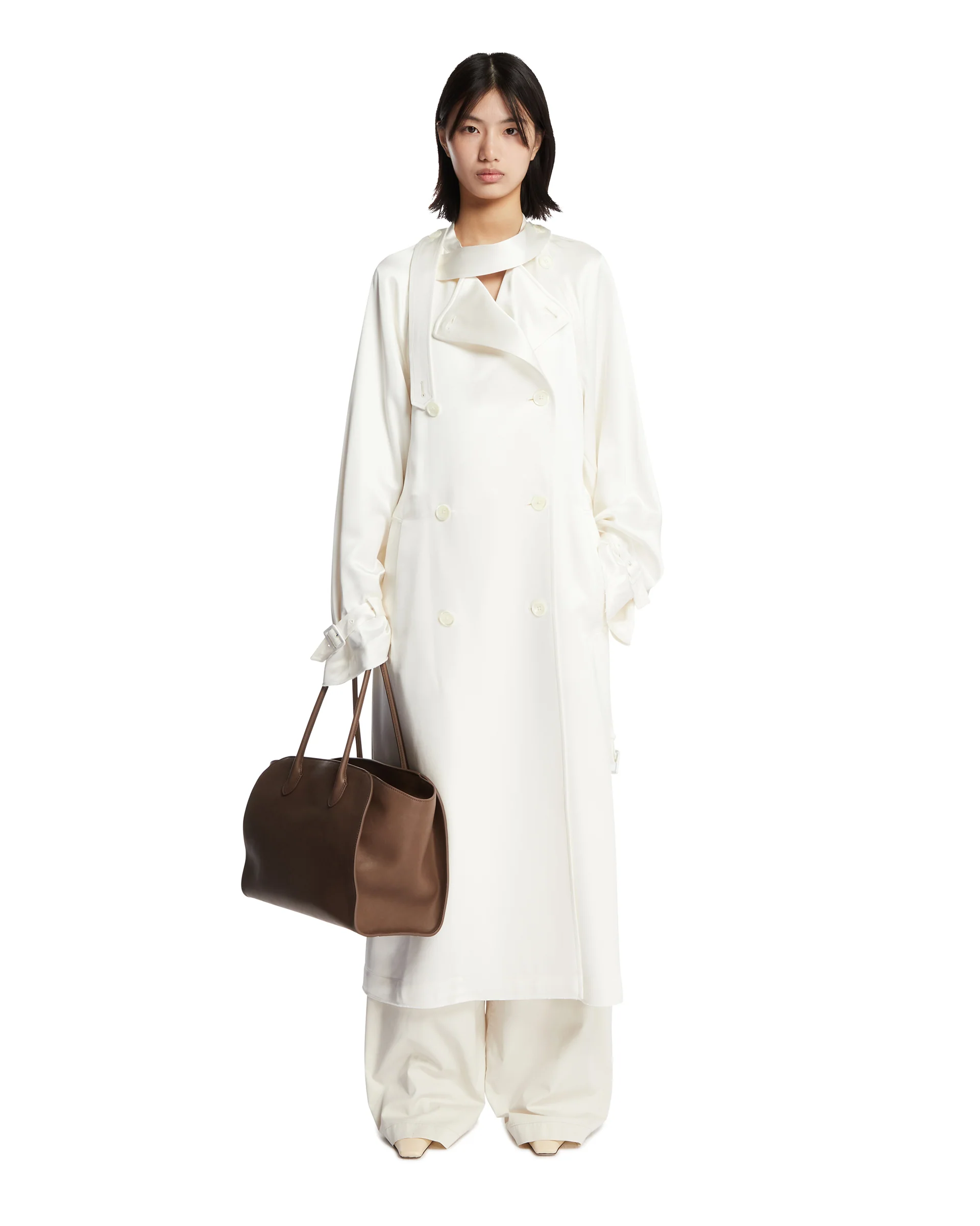 Trench In Satin Bianco - Image 3