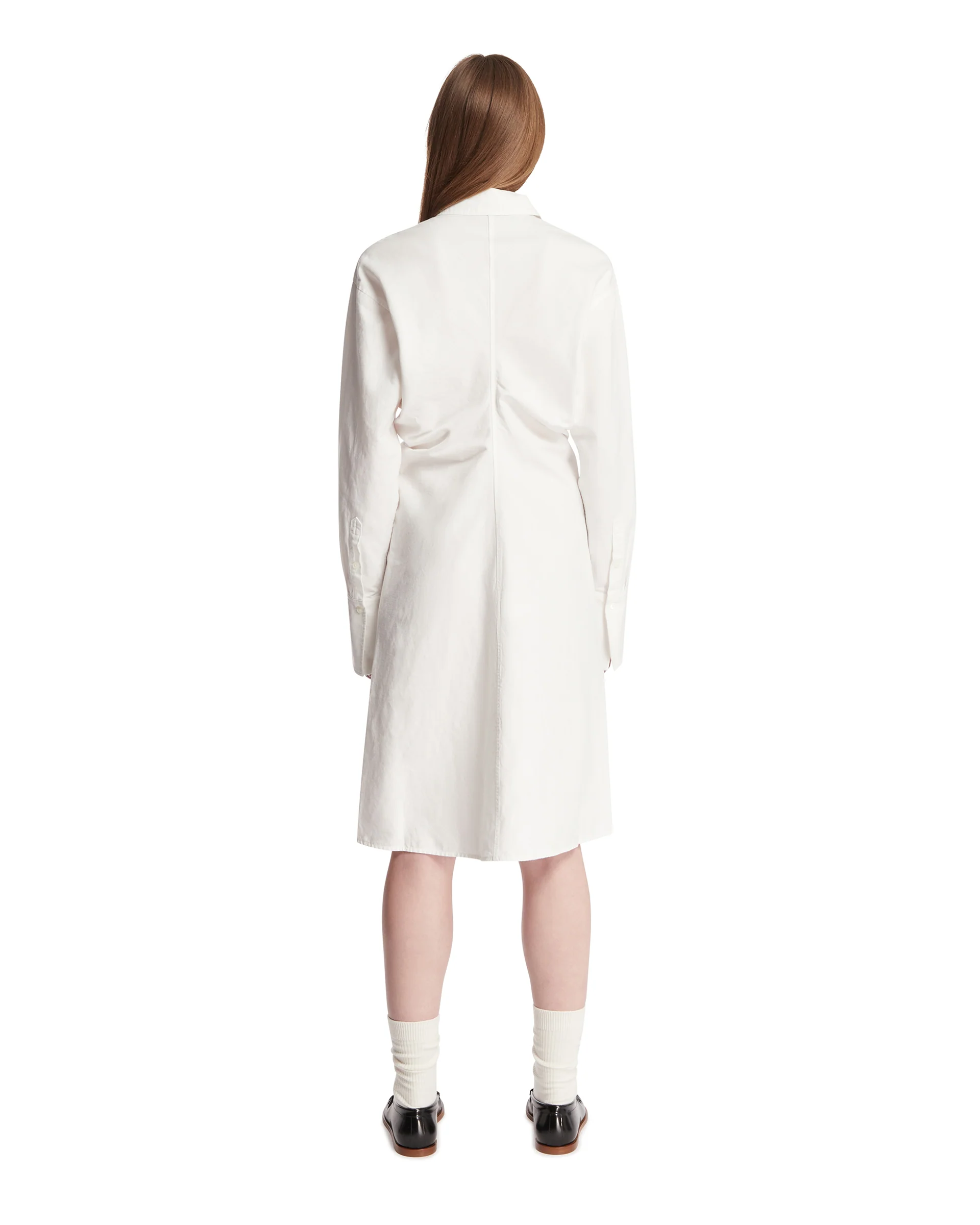 Abito A Camicia In Cotone E Lino Bianco - Image 5