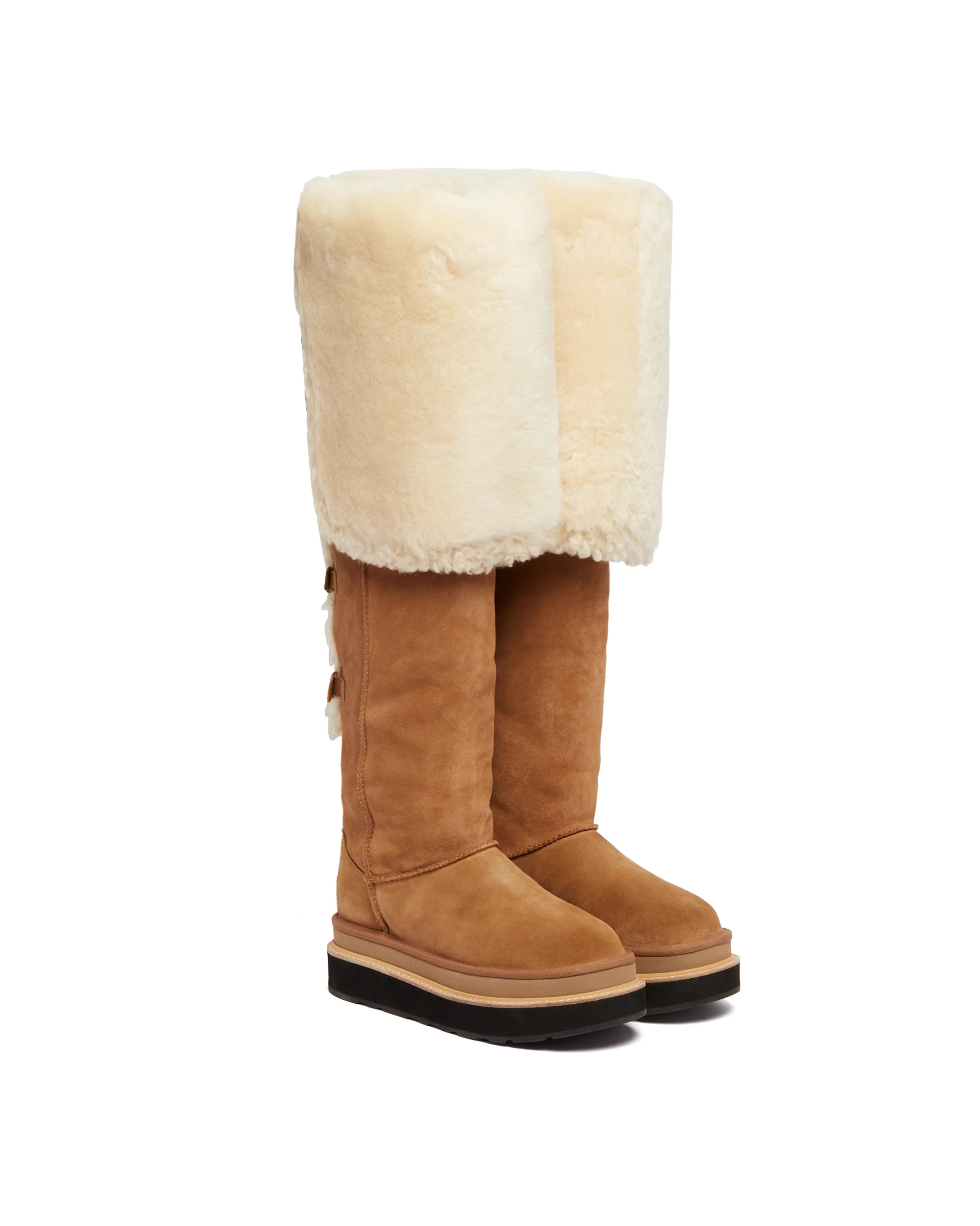 UGG X Sacai Stivali Thigh High Beige - Image 3