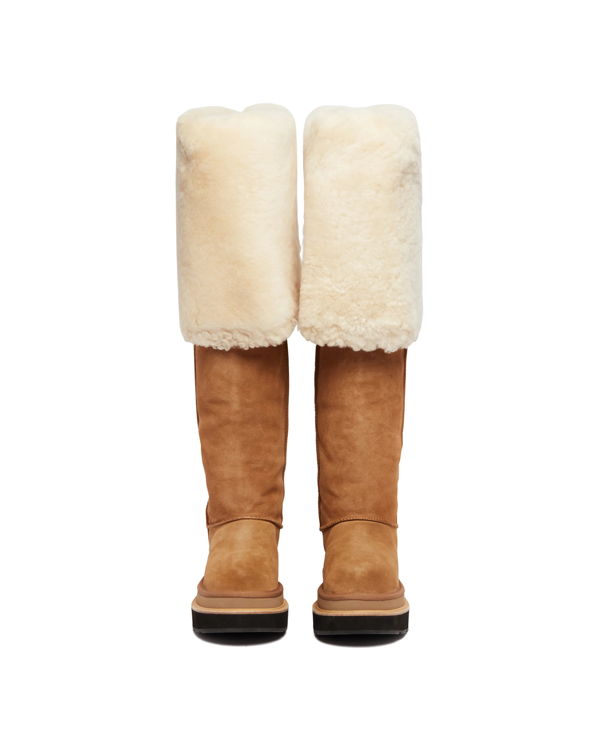 UGG X Sacai Stivali Thigh High Beige - Image 4