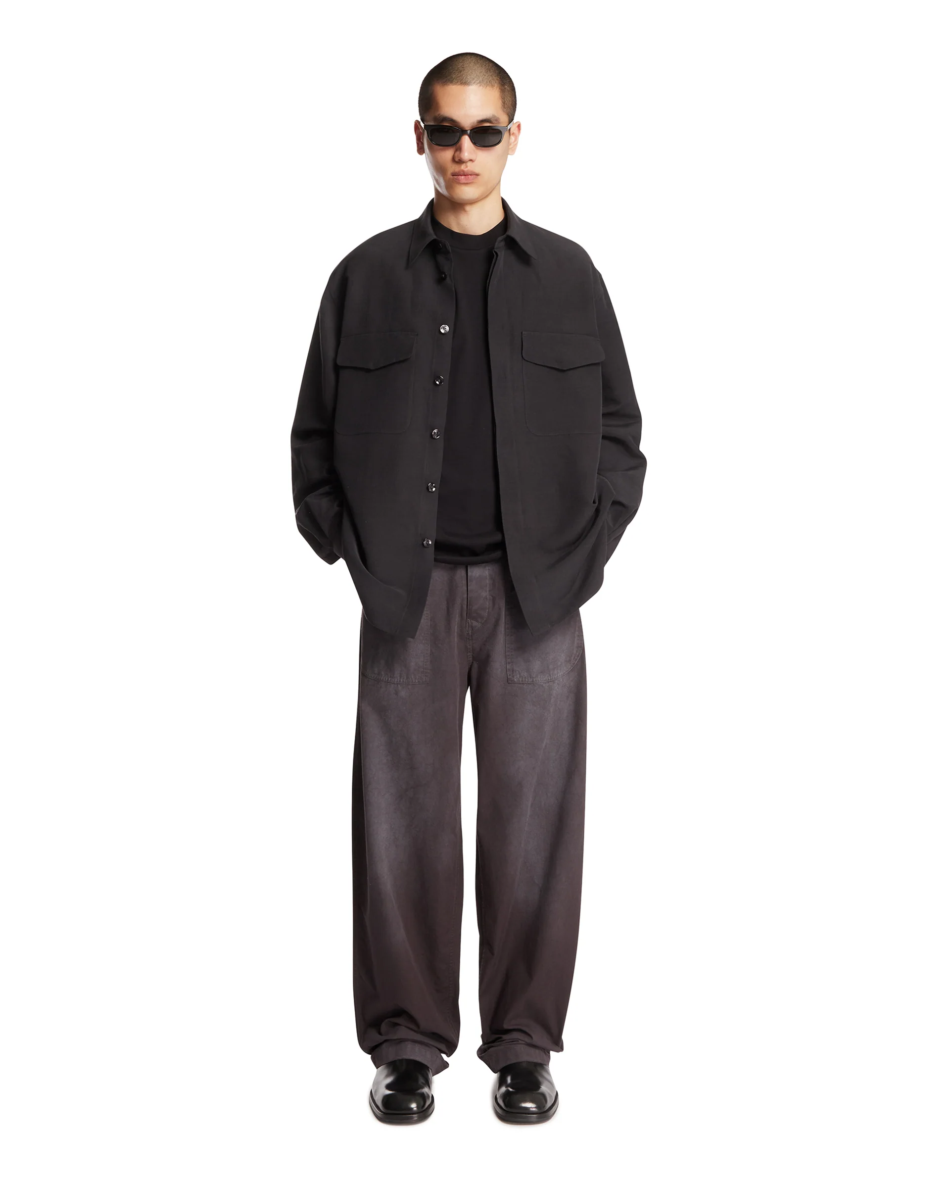Overshirt Jonah in Lino e Seta Nera - Image 3