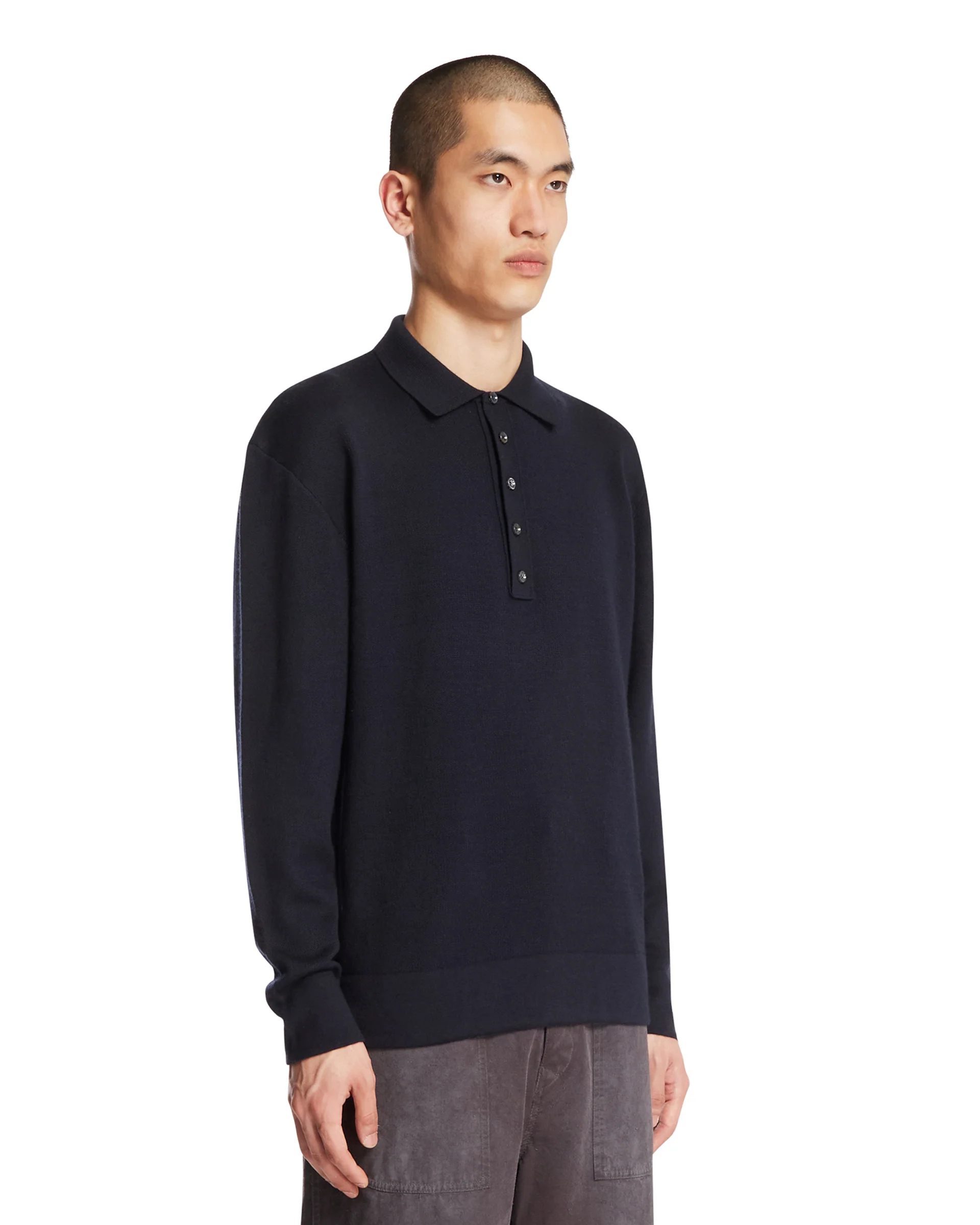 Polo Sunset In Cashmere E Seta Blu - Image 2