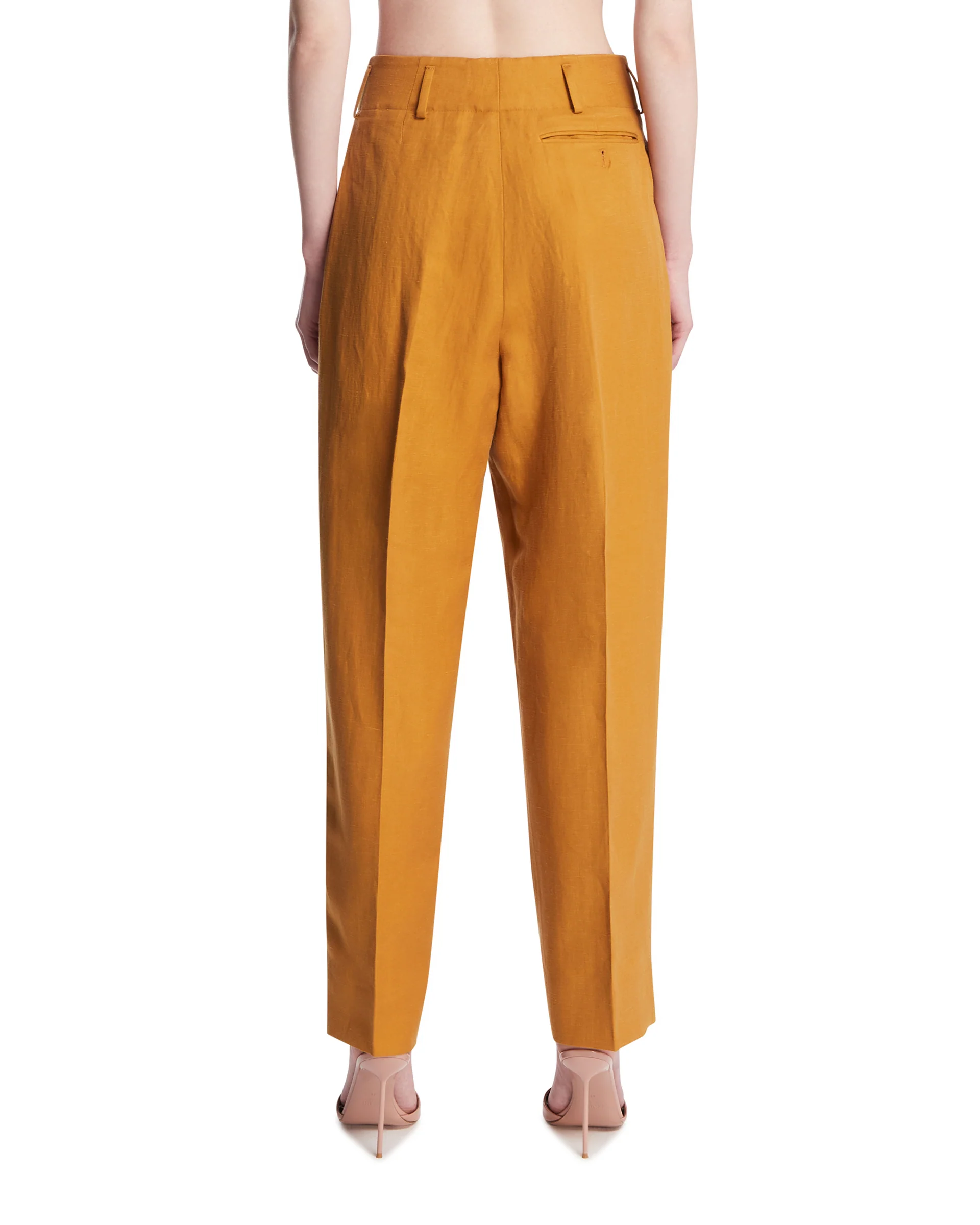 Pantaloni Diane In Lino E Seta Marroni - Image 5