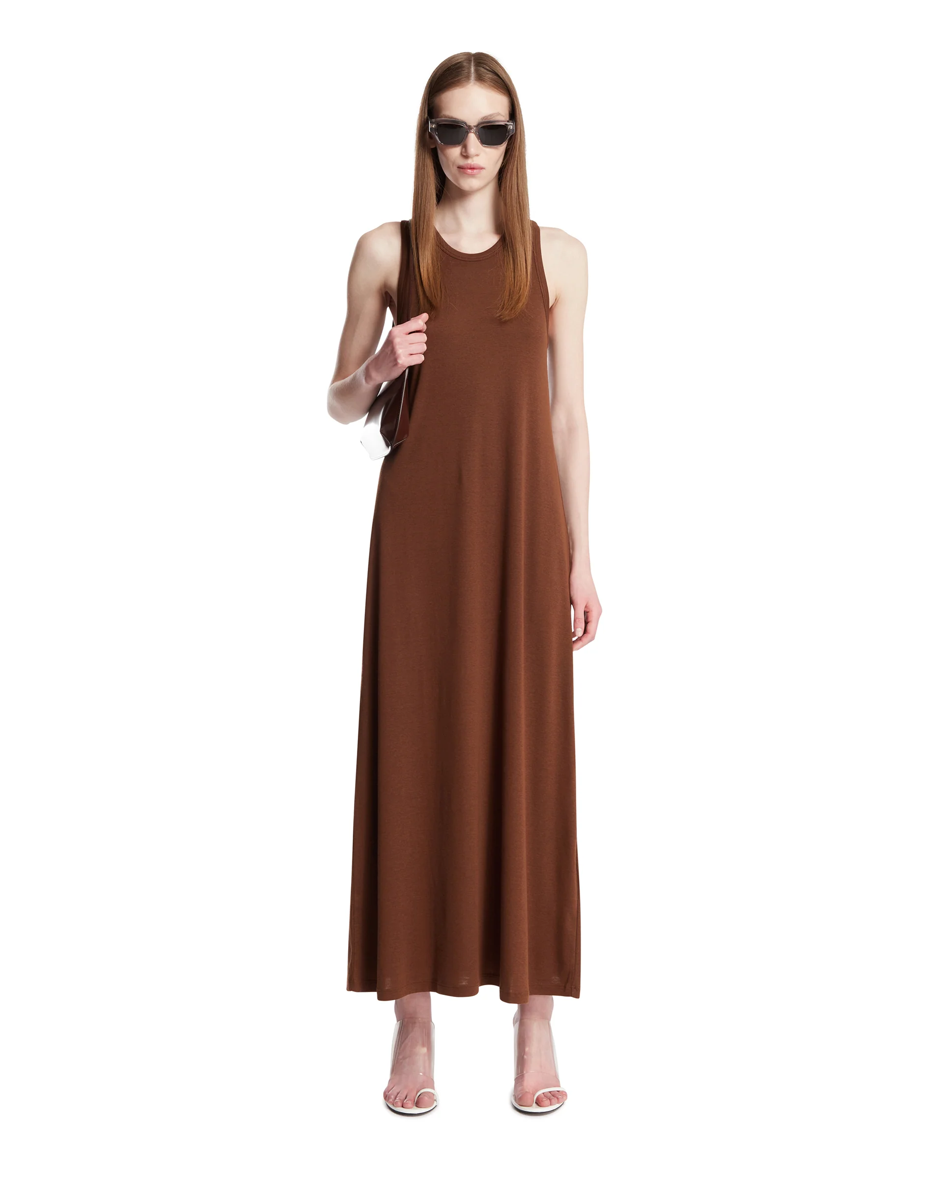 Abito Kate In Cashmere E Cotone Marrone - Image 3