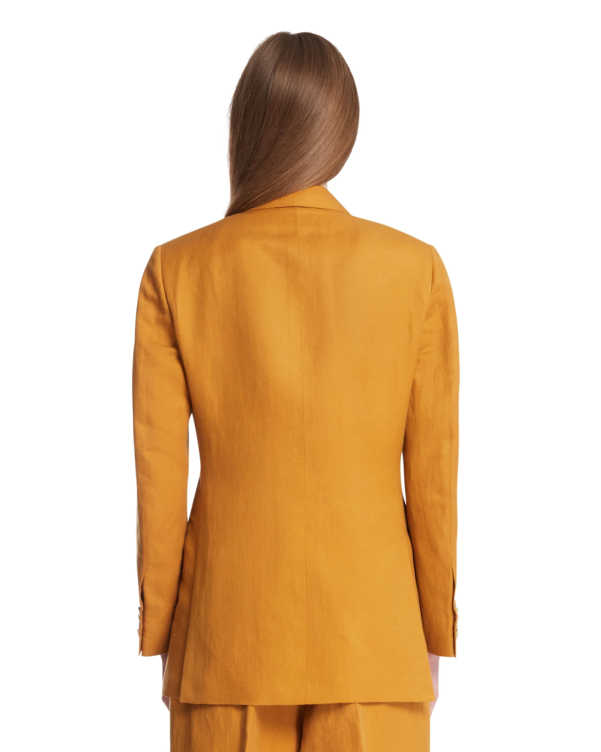 Blazer Luisa In Lino E Seta Marrone - Image 5
