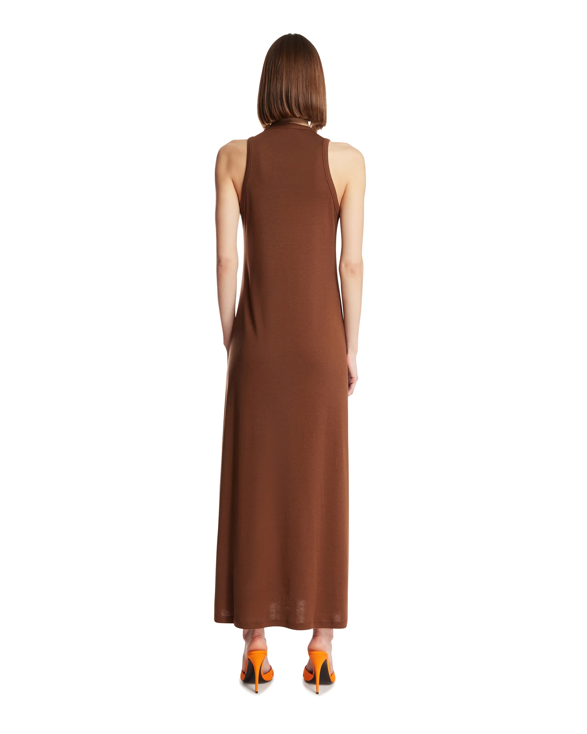 Abito Kate In Cotone Marrone - Image 5