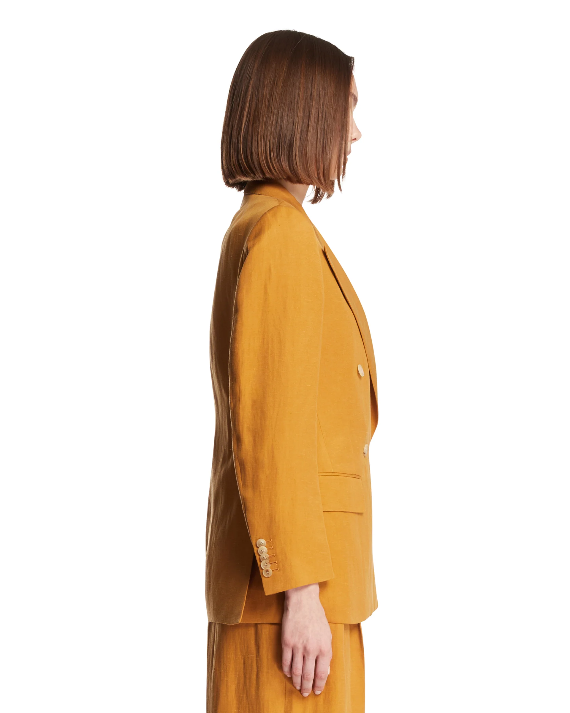Blazer Luisa In Lino E Seta Arancione - Image 4