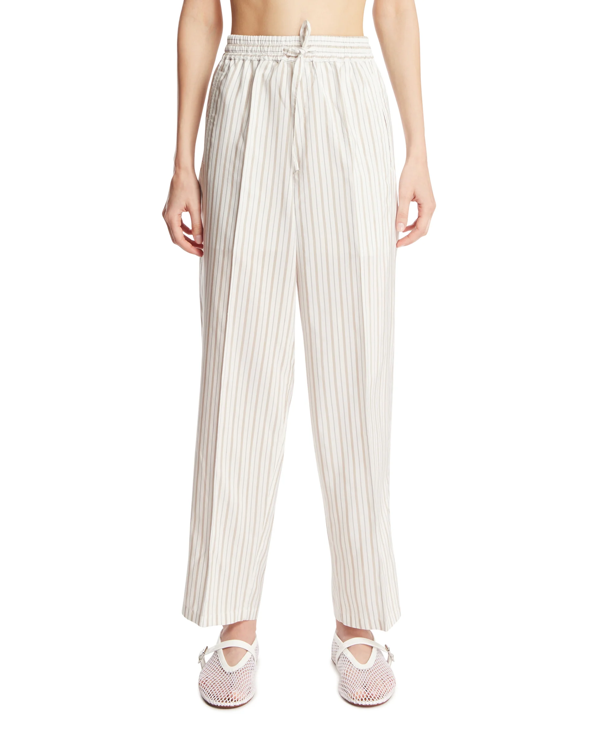 Pantaloni Julian In Seta Bianchi