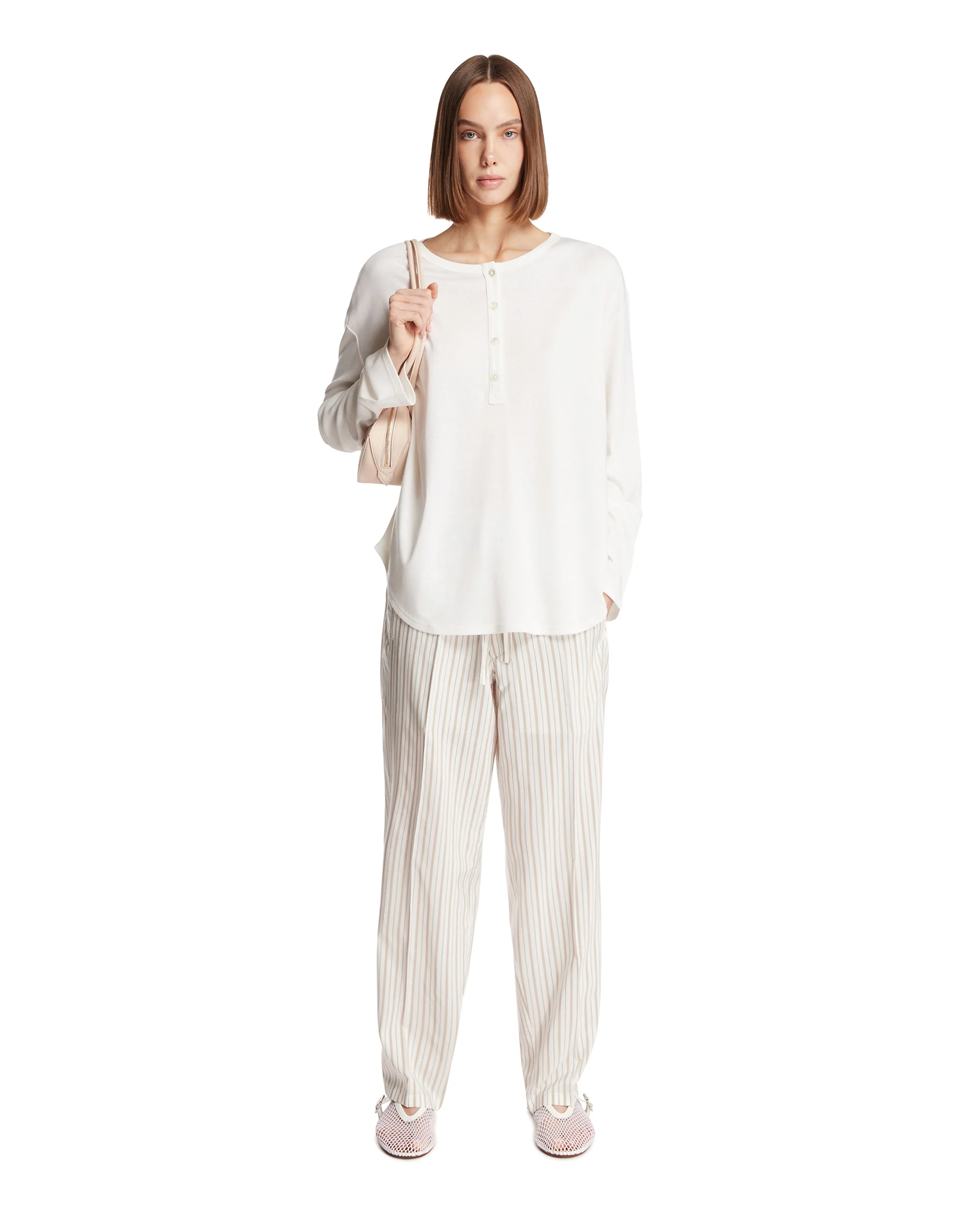 Pantaloni Julian In Seta Bianchi - Image 3