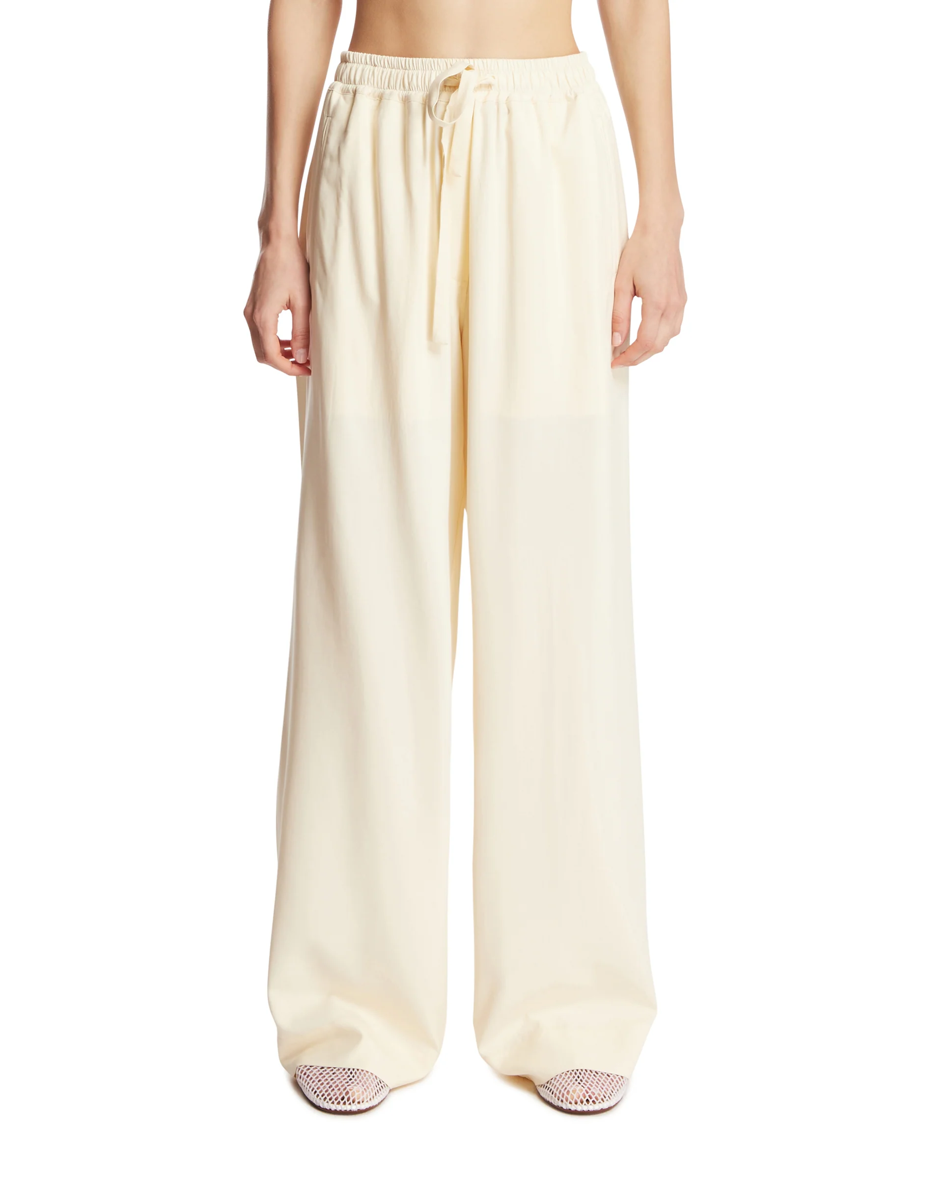 Pantaloni Julian In Seta Bianchi