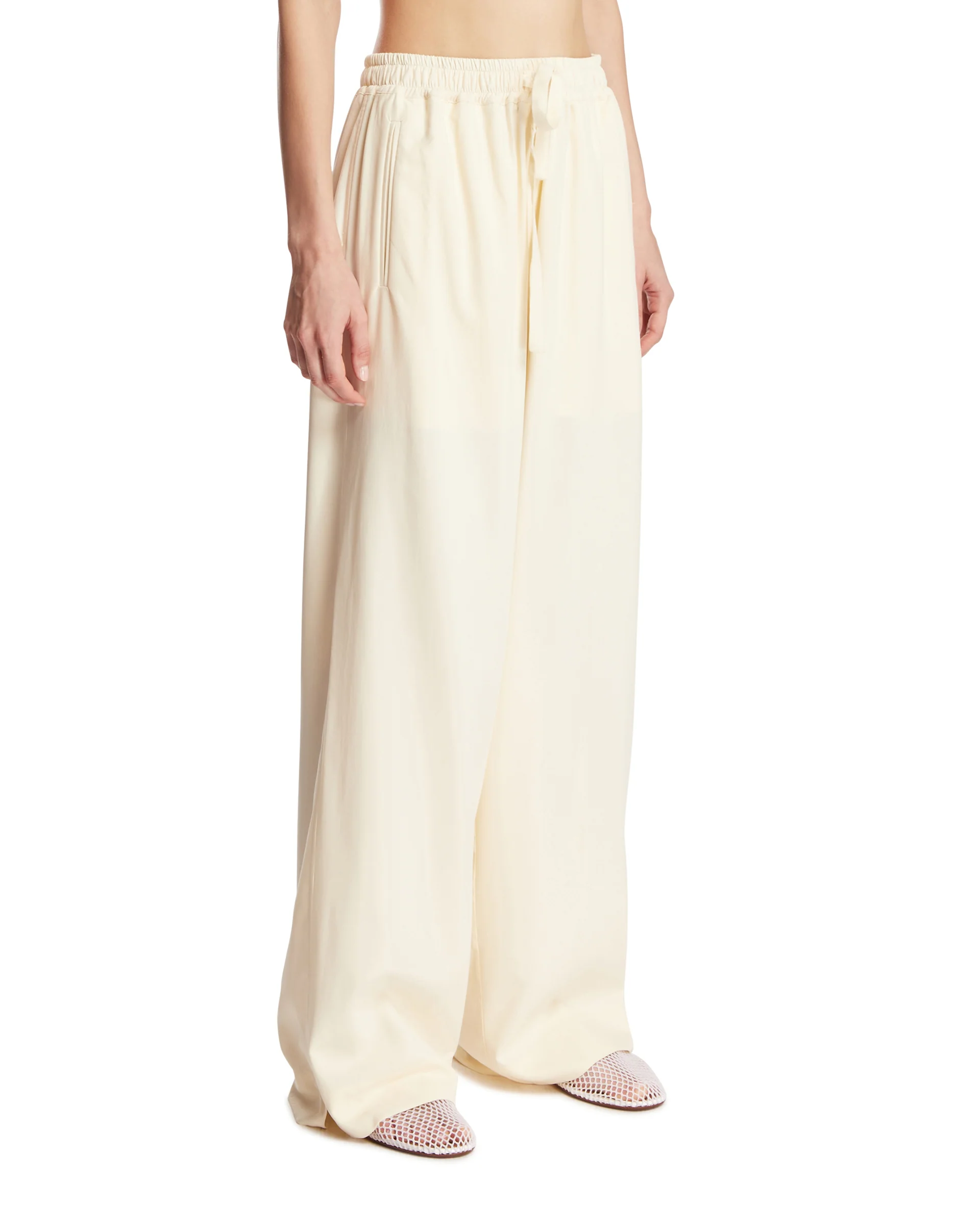 Pantaloni Julian In Seta Bianchi - Image 2