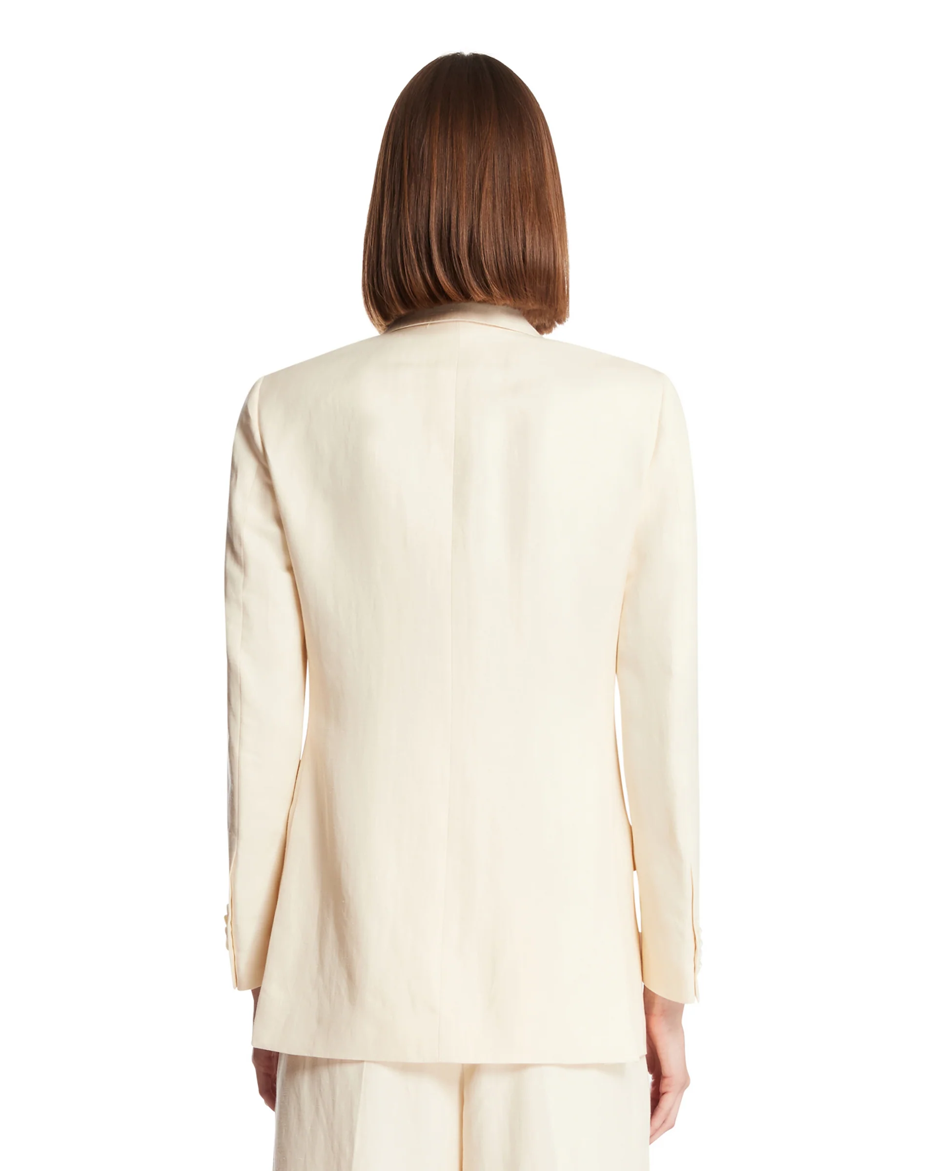 Blazer Luisa In Lino E Seta Bianco - Image 5