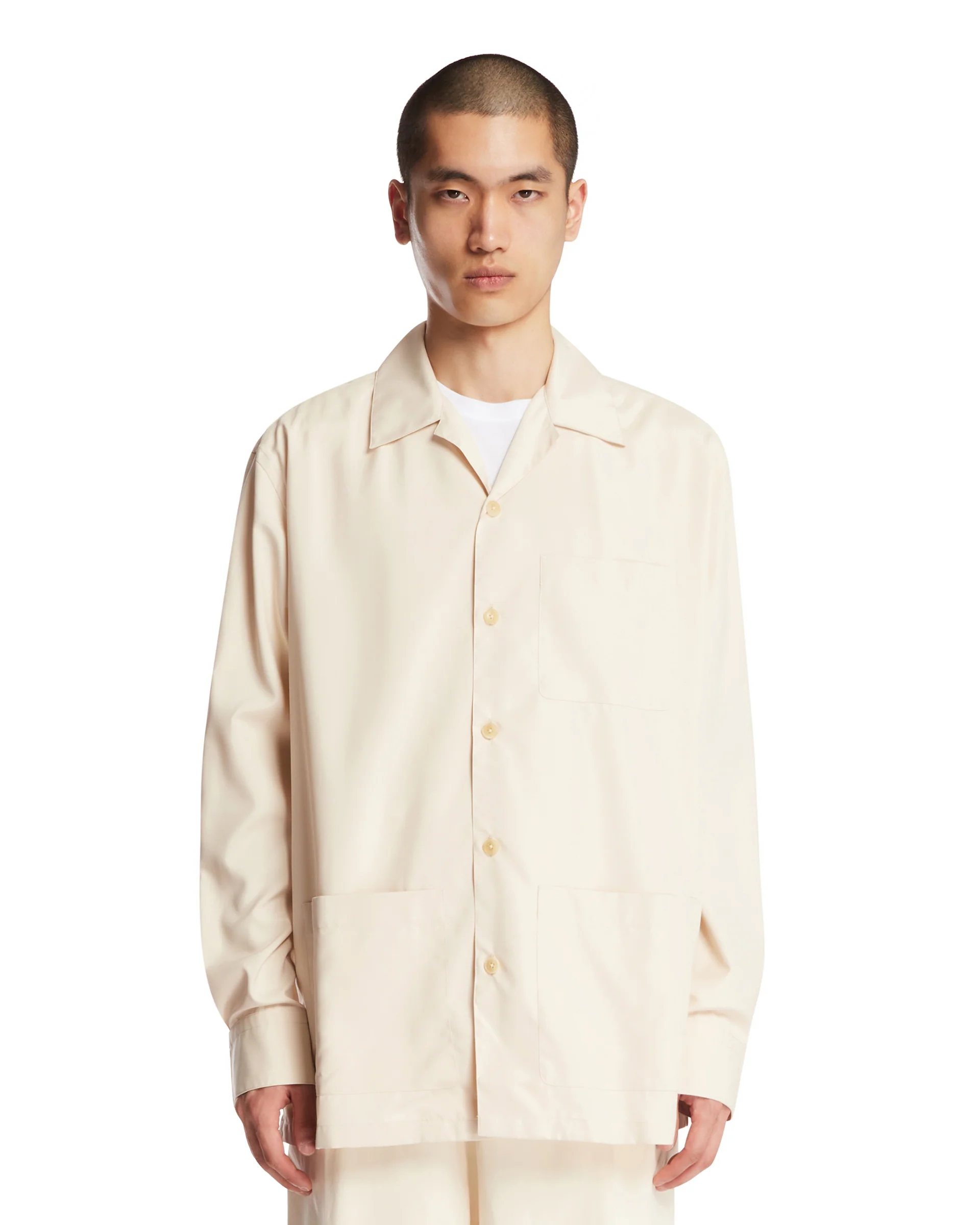 Overshirt Santiago In Seta Bianca