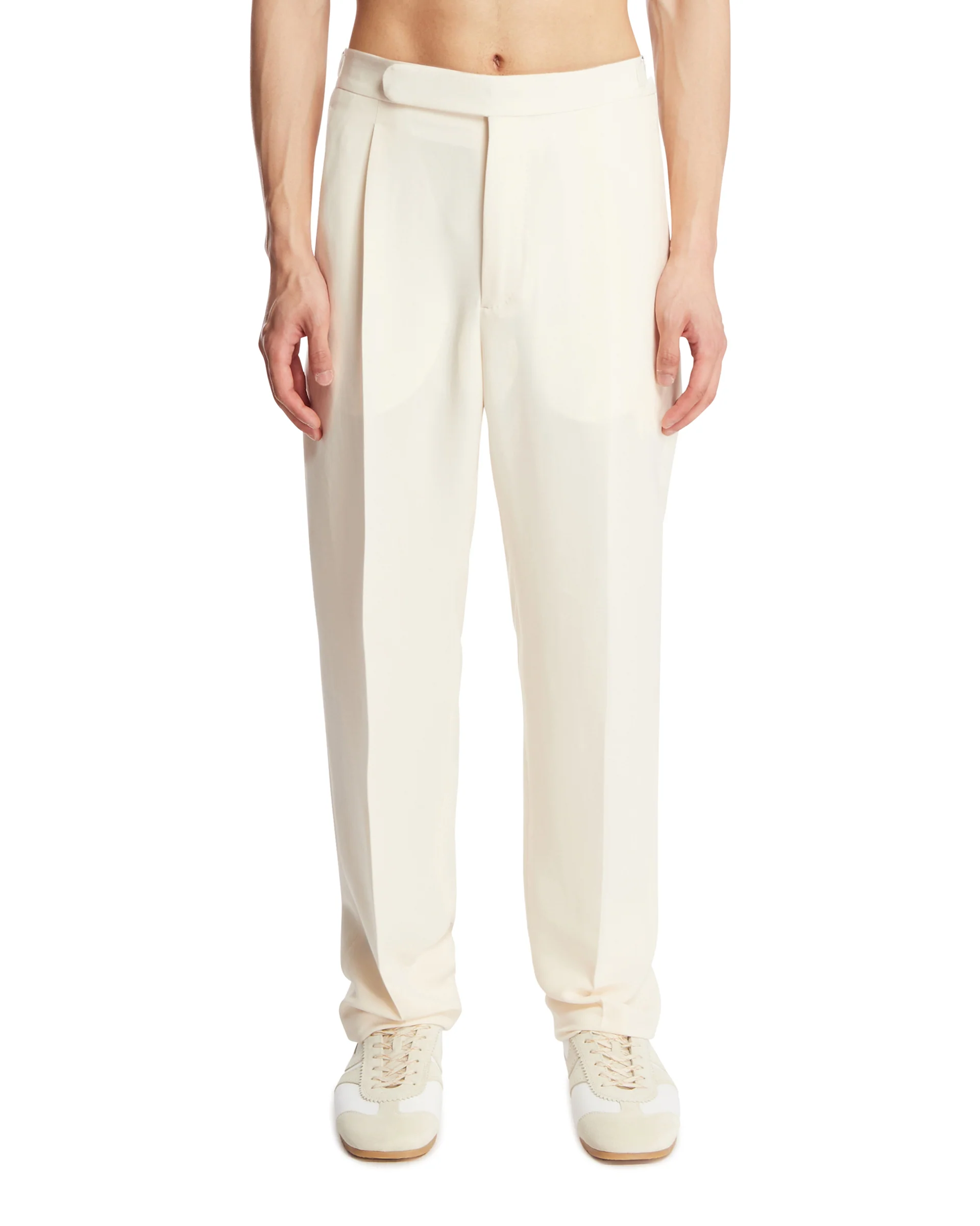 Pantaloni Pietro In Seta Bianchi