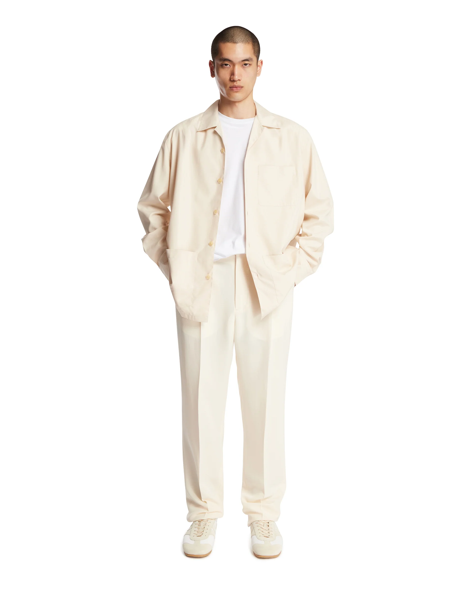 Pantaloni Pietro In Seta Bianchi - Image 3
