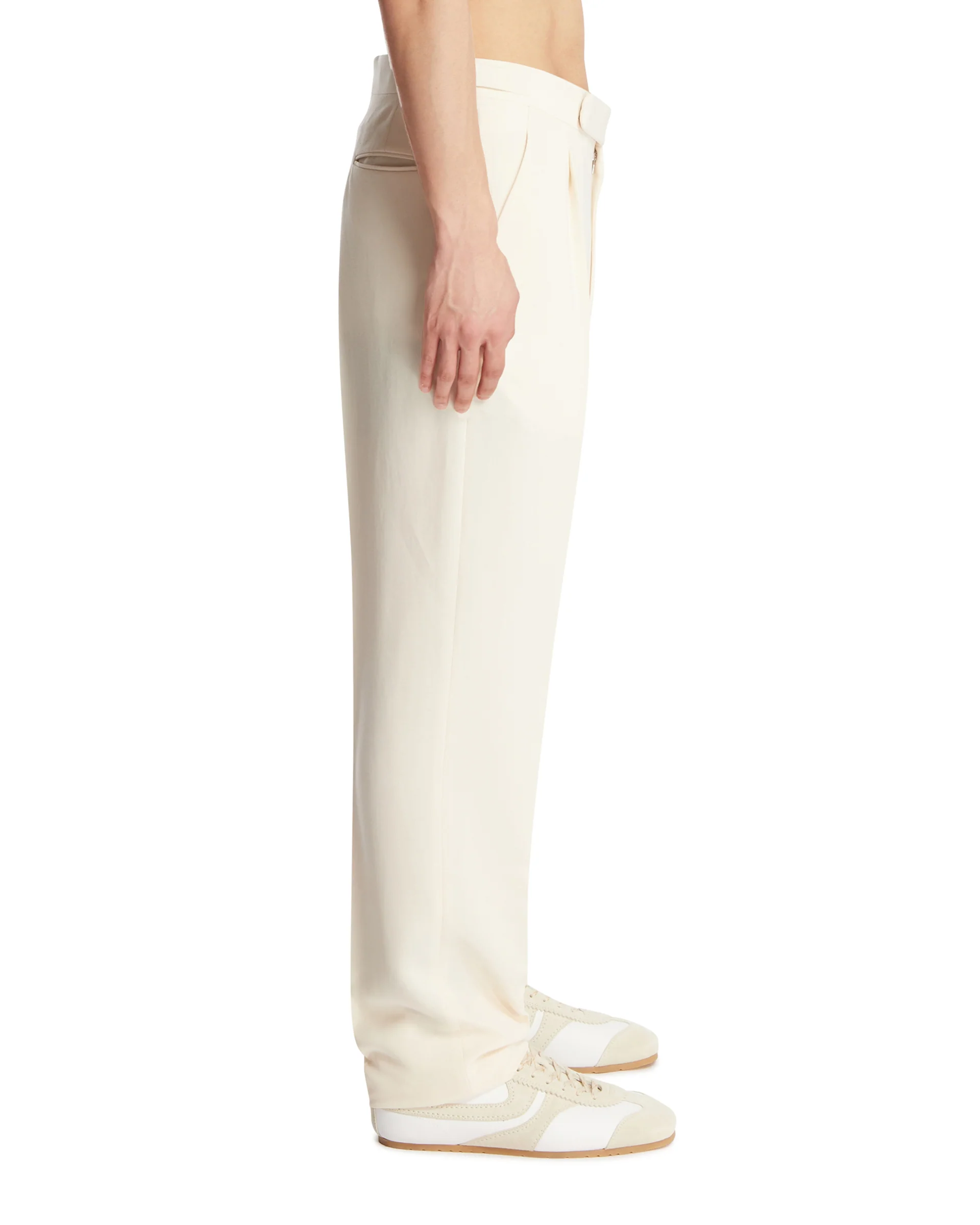 Pantaloni Pietro In Seta Bianchi - Image 4