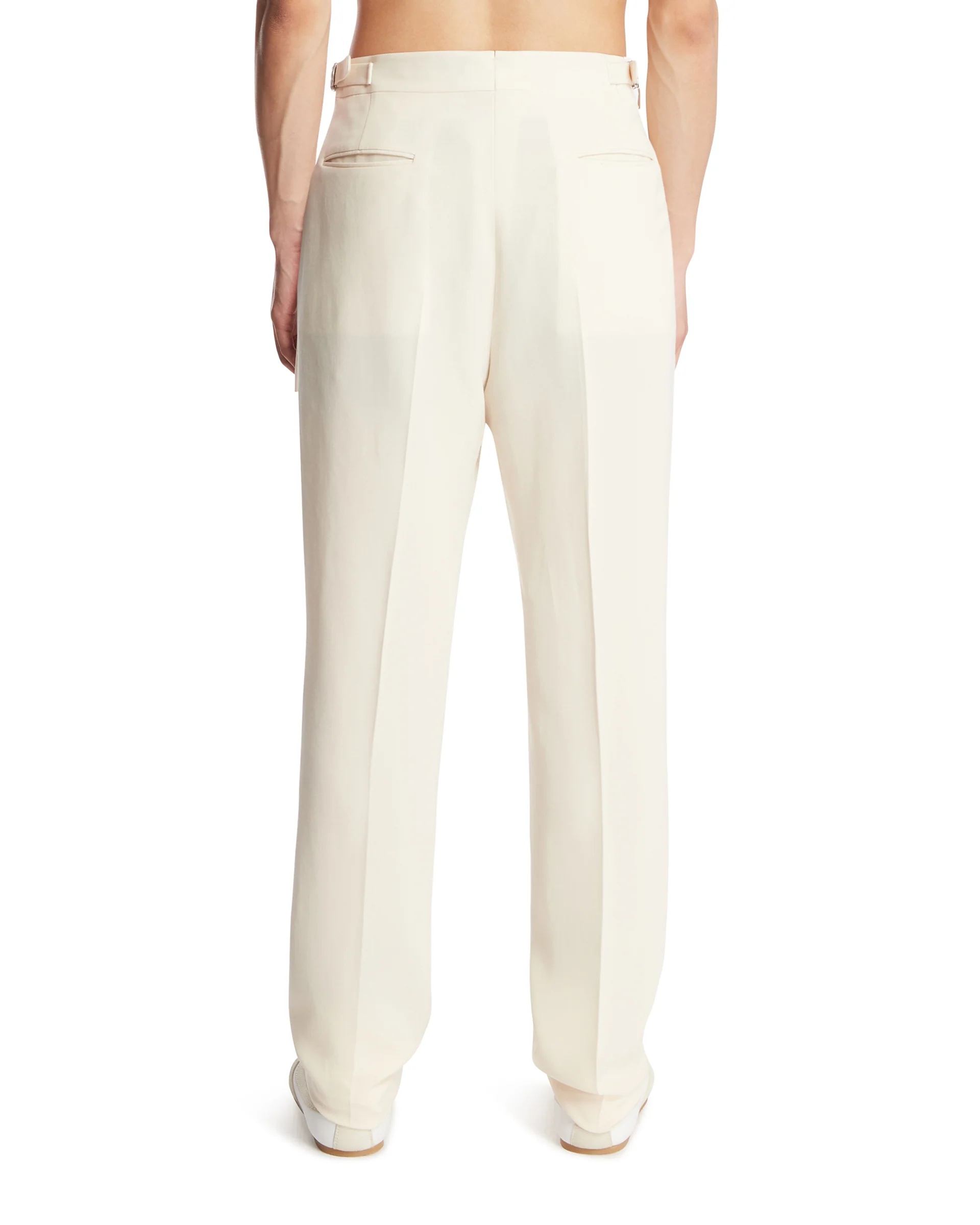 Pantaloni Pietro In Seta Bianchi - Image 5