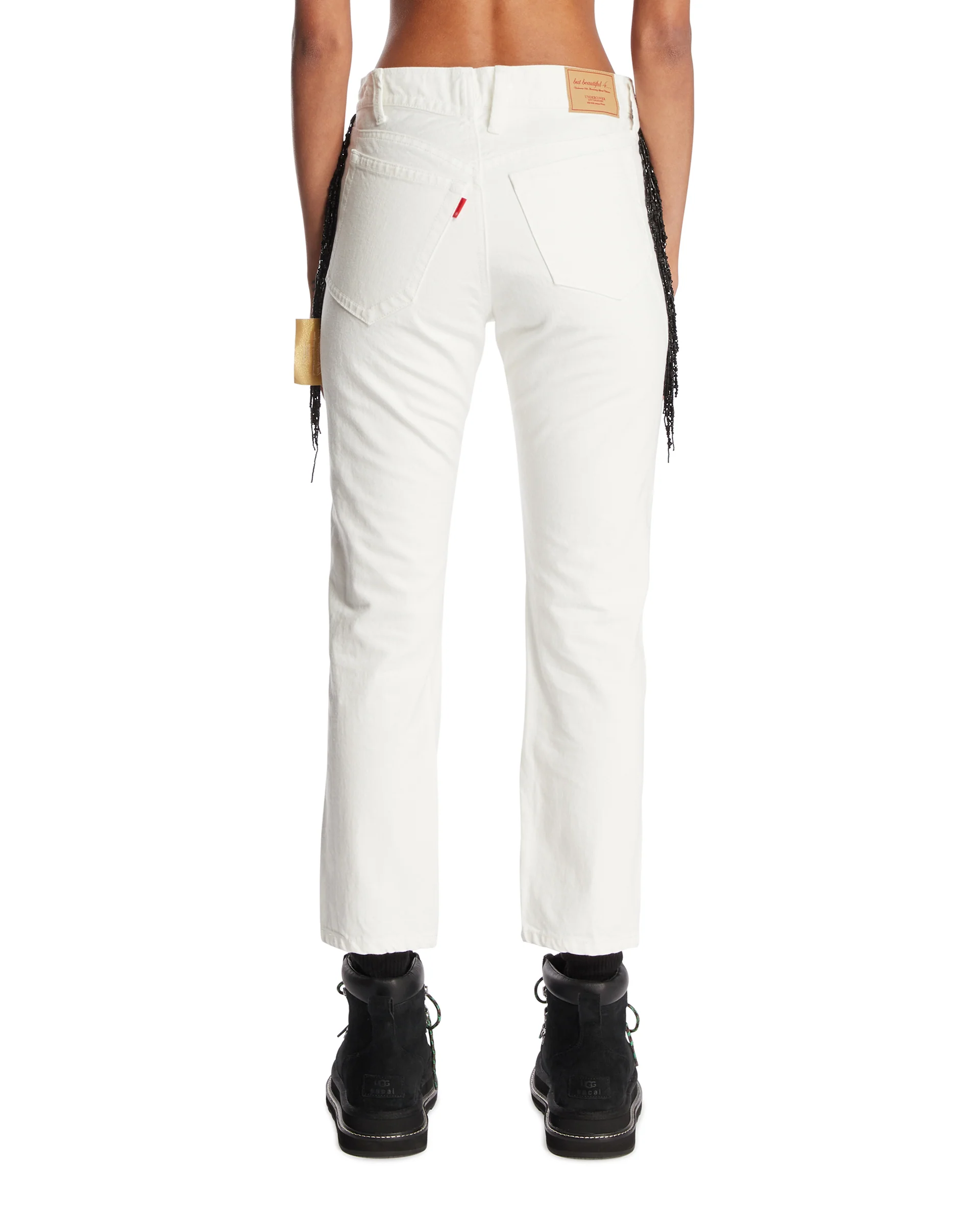 Jeans Cropped Con Applicazioni Bianchi - Image 5