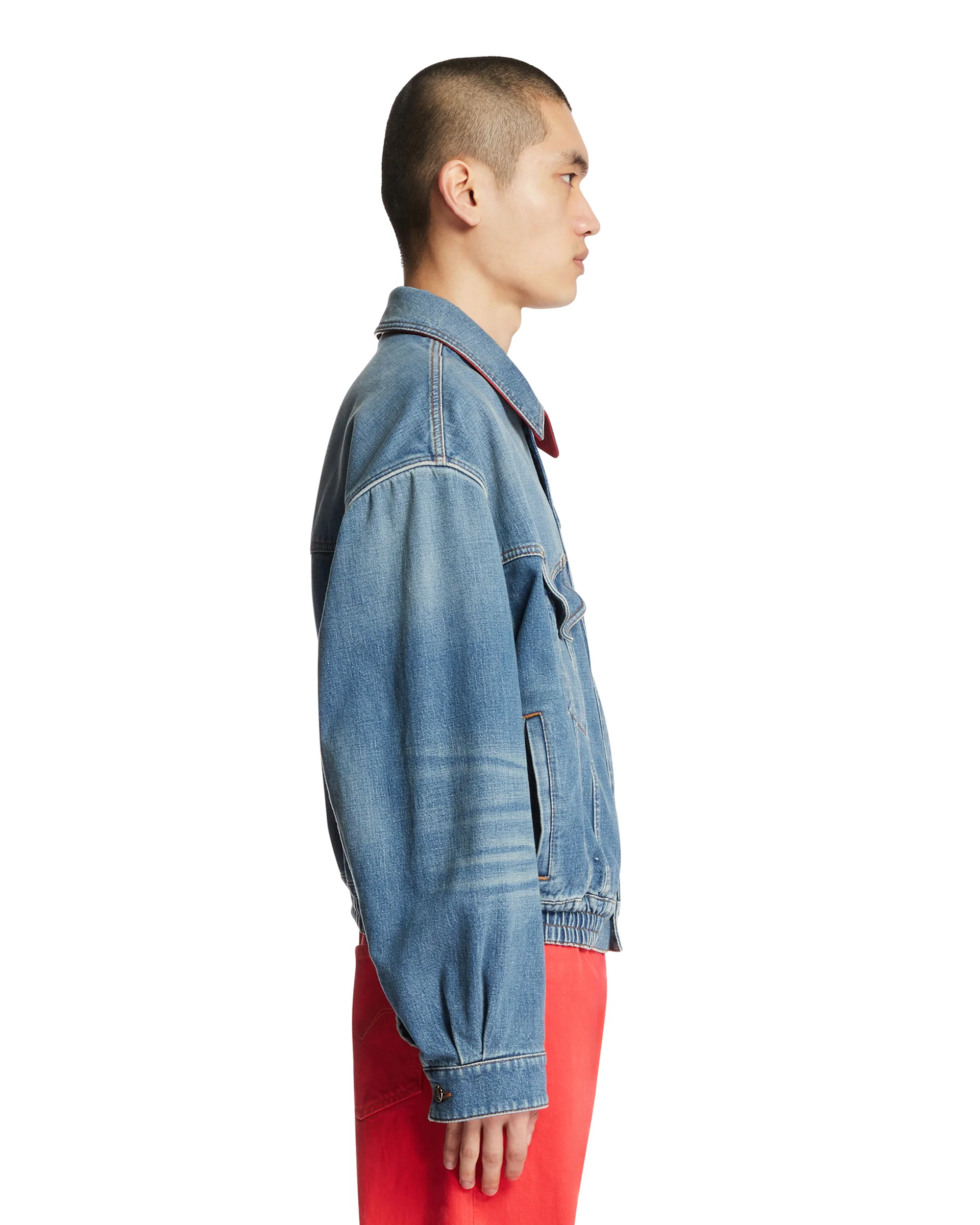 Blouson In Denim Blu - Image 4