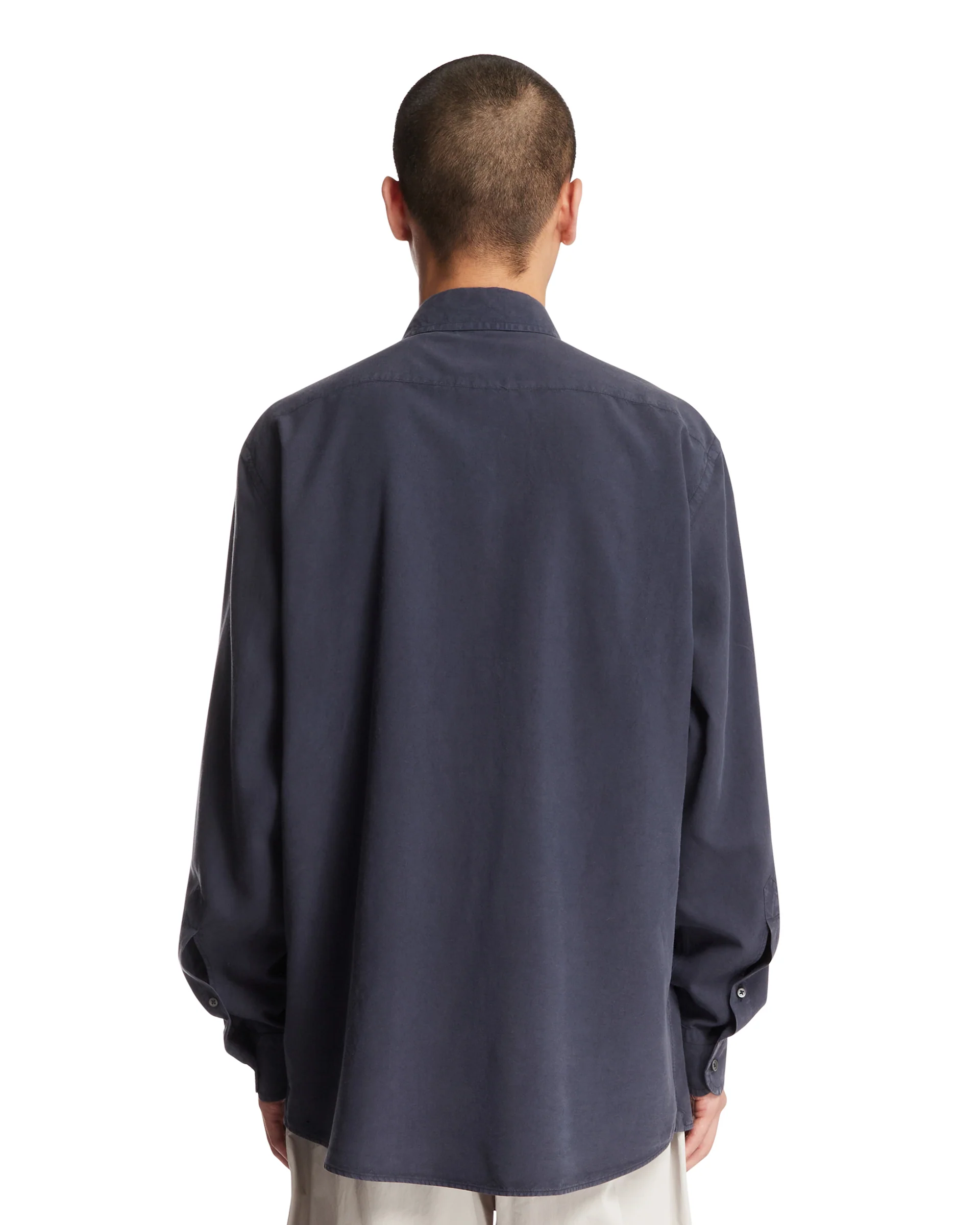 Camicia In Seta Blu - Image 5